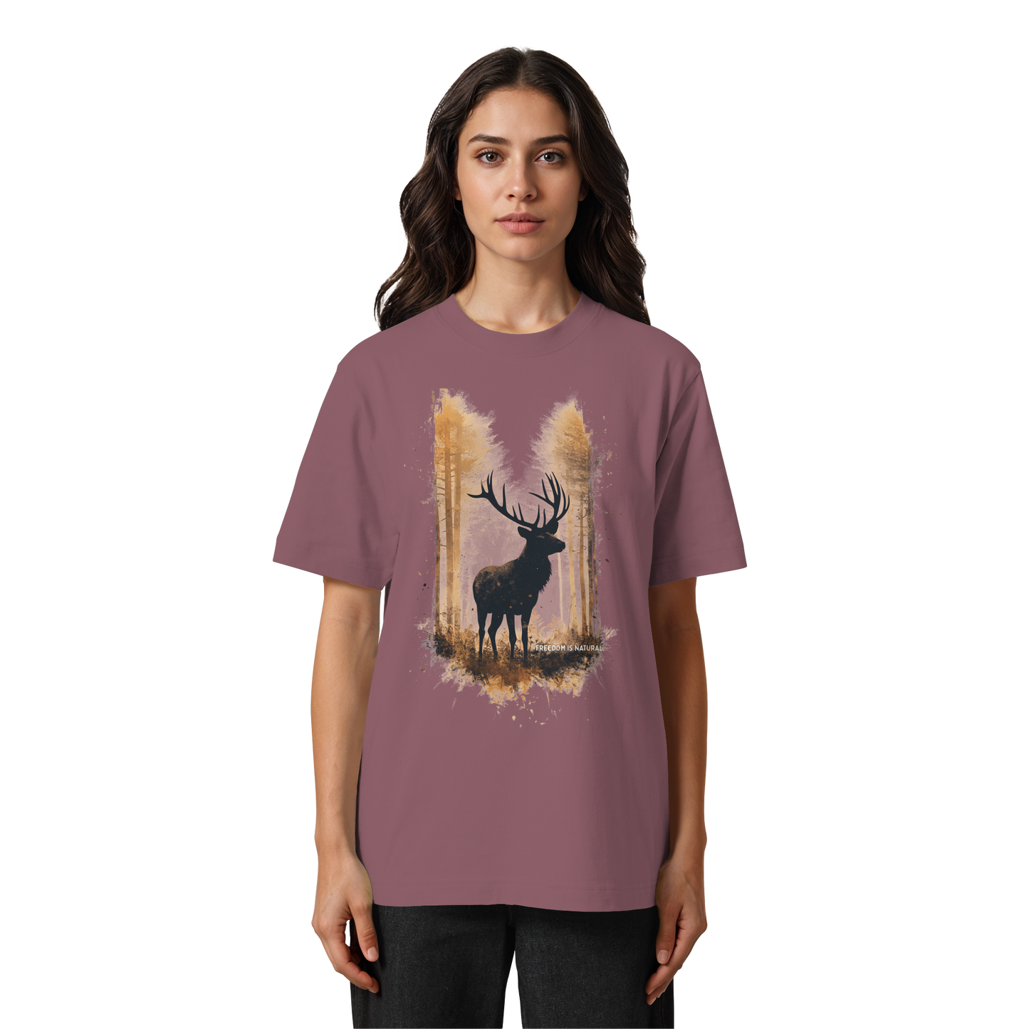 Hirsch Watercolor Style - Heavy Oversized Organic Shirt