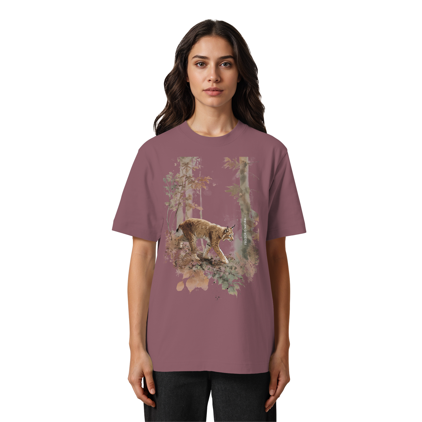 Luchs Watercolor Style - Heavy Oversized Organic Shirt