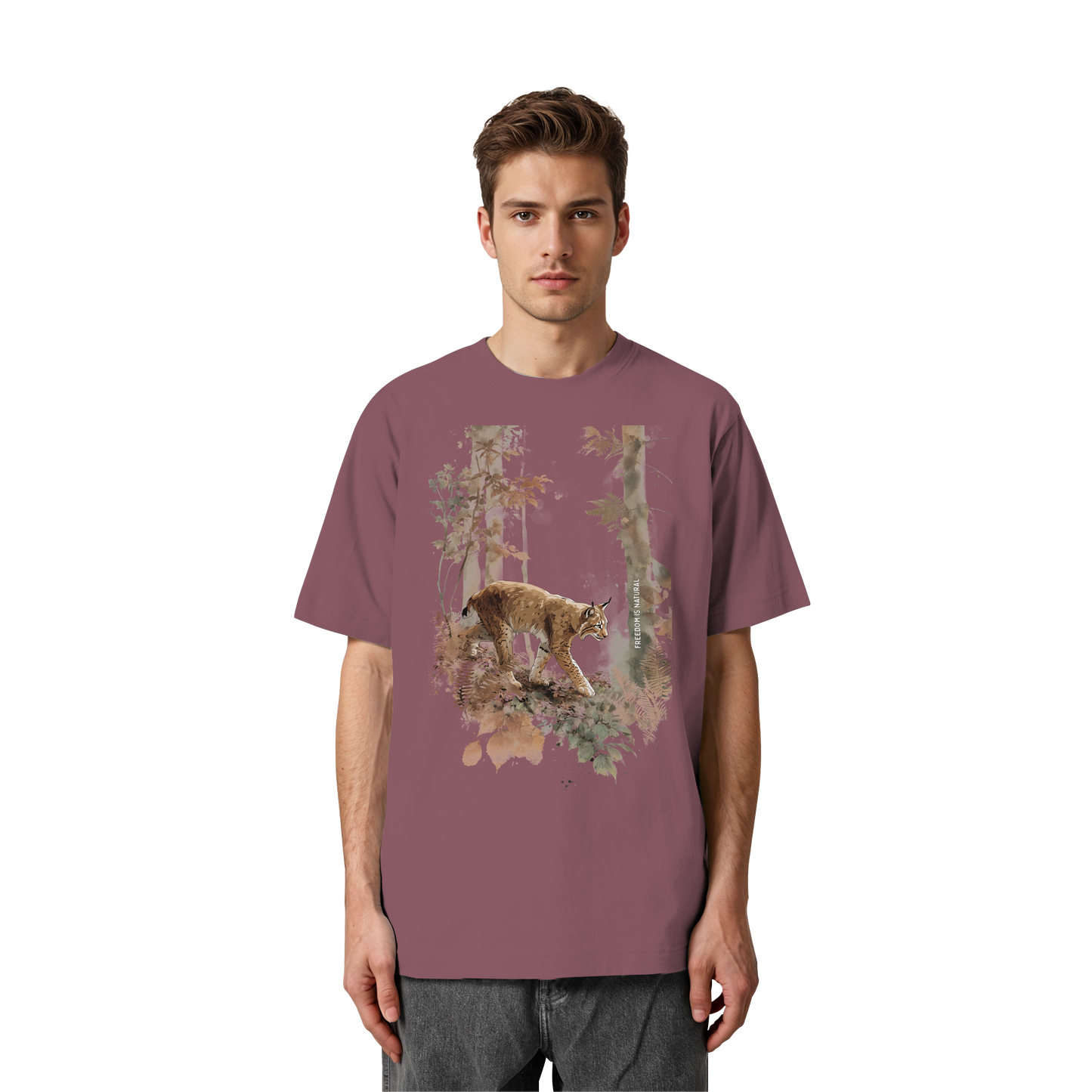 Luchs Watercolor Style - Heavy Oversized Organic Shirt