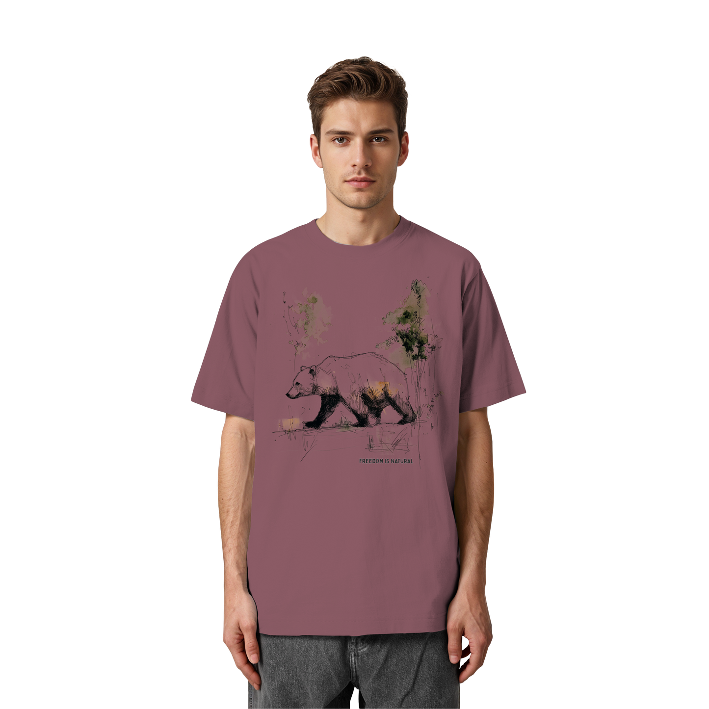 Bär Sketch Art Style - Heavy Oversized Organic Shirt