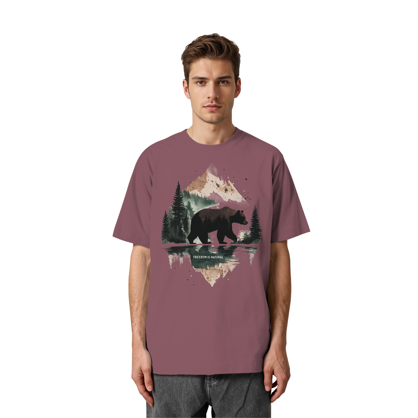 Bär Watercolor Style - Heavy Oversized Organic Shirt