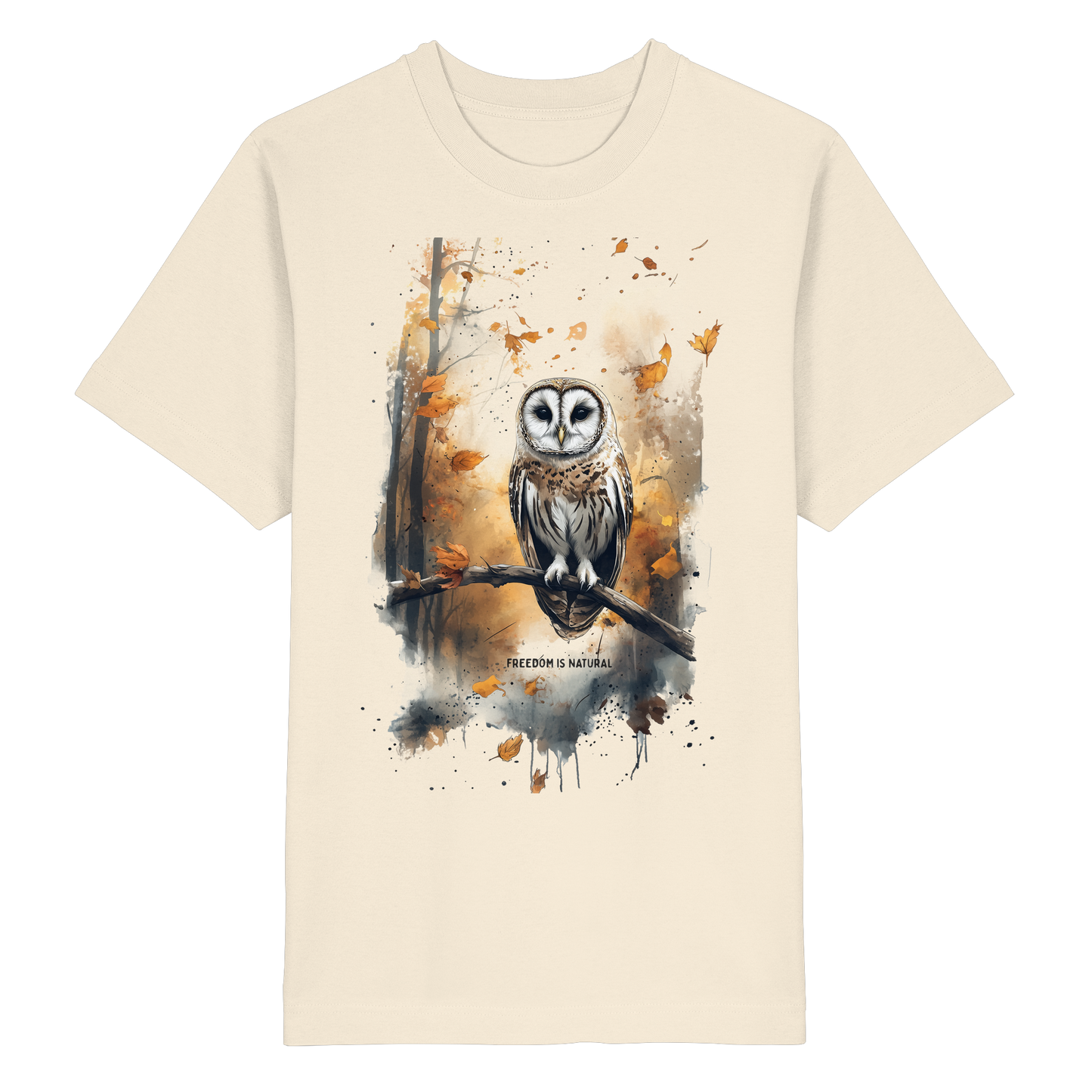 Eule Watercolor Style - Heavy Oversized Organic Shirt