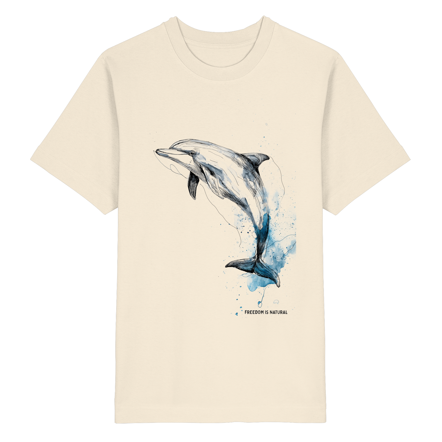 Delphin Watercolor Style - Heavy Oversized Organic Shirt