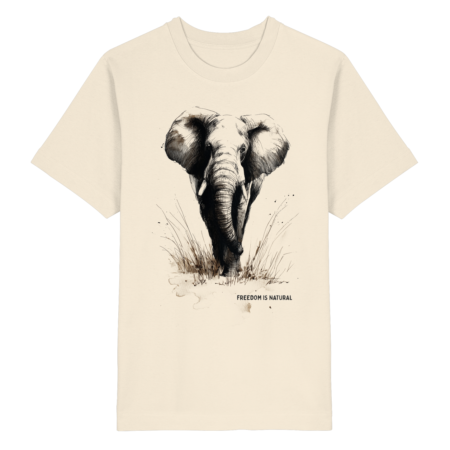 Elefant Sketch Art Style - Heavy Oversized Organic Shirt
