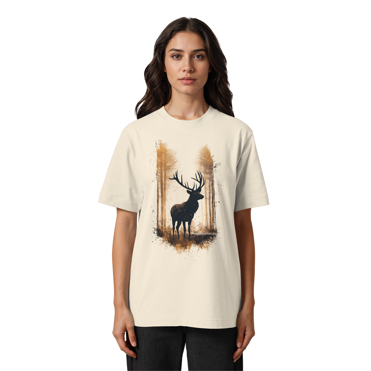 Hirsch Watercolor Style - Heavy Oversized Organic Shirt