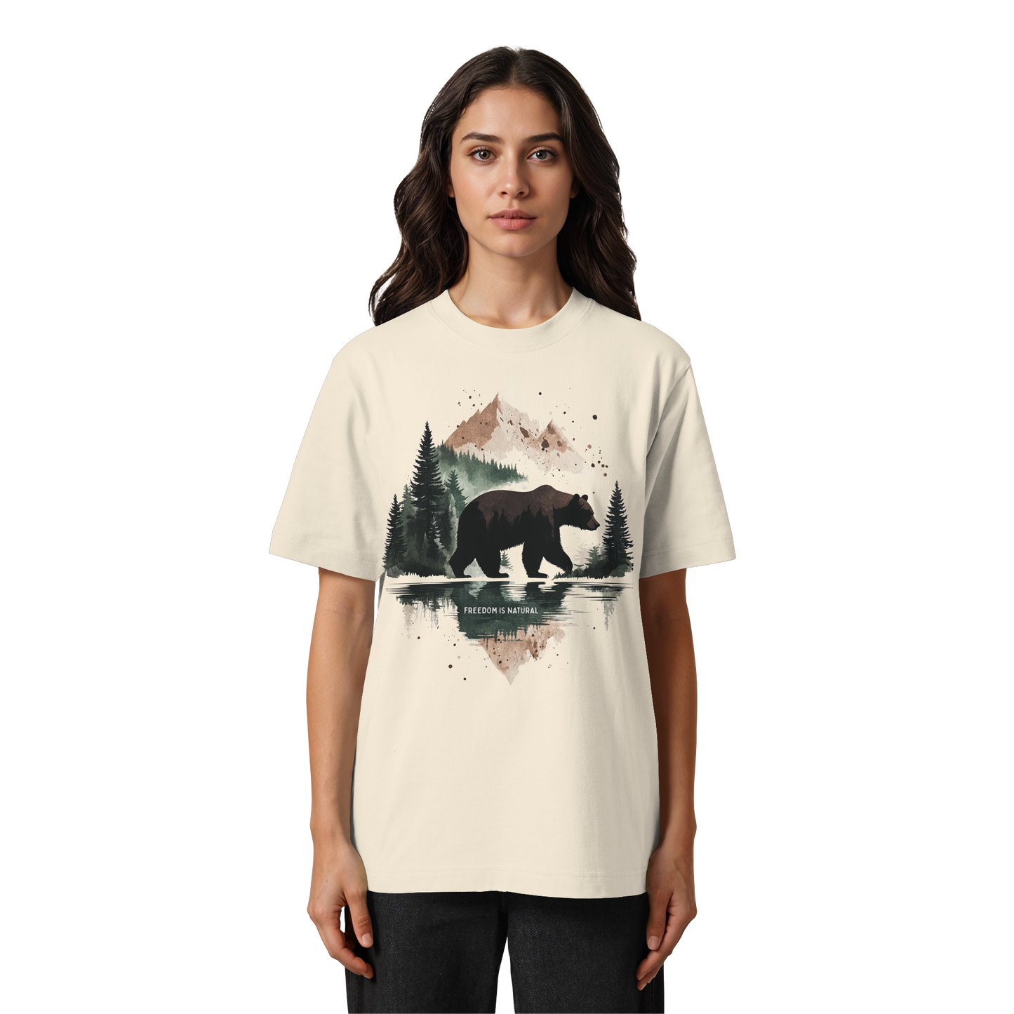 Bär Watercolor Style - Heavy Oversized Organic Shirt