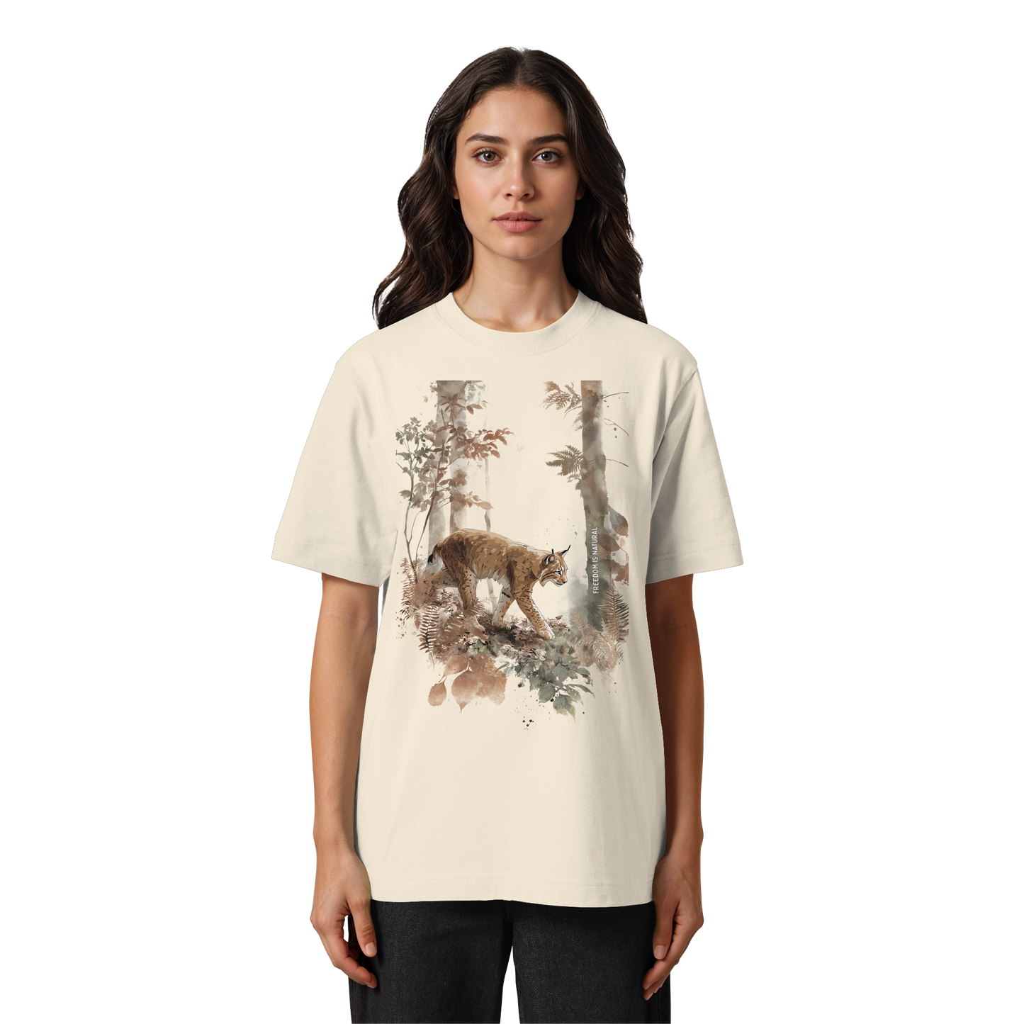 Luchs Watercolor Style - Heavy Oversized Organic Shirt