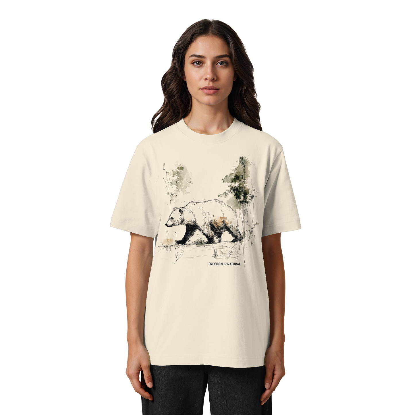 Bär Sketch Art Style - Heavy Oversized Organic Shirt