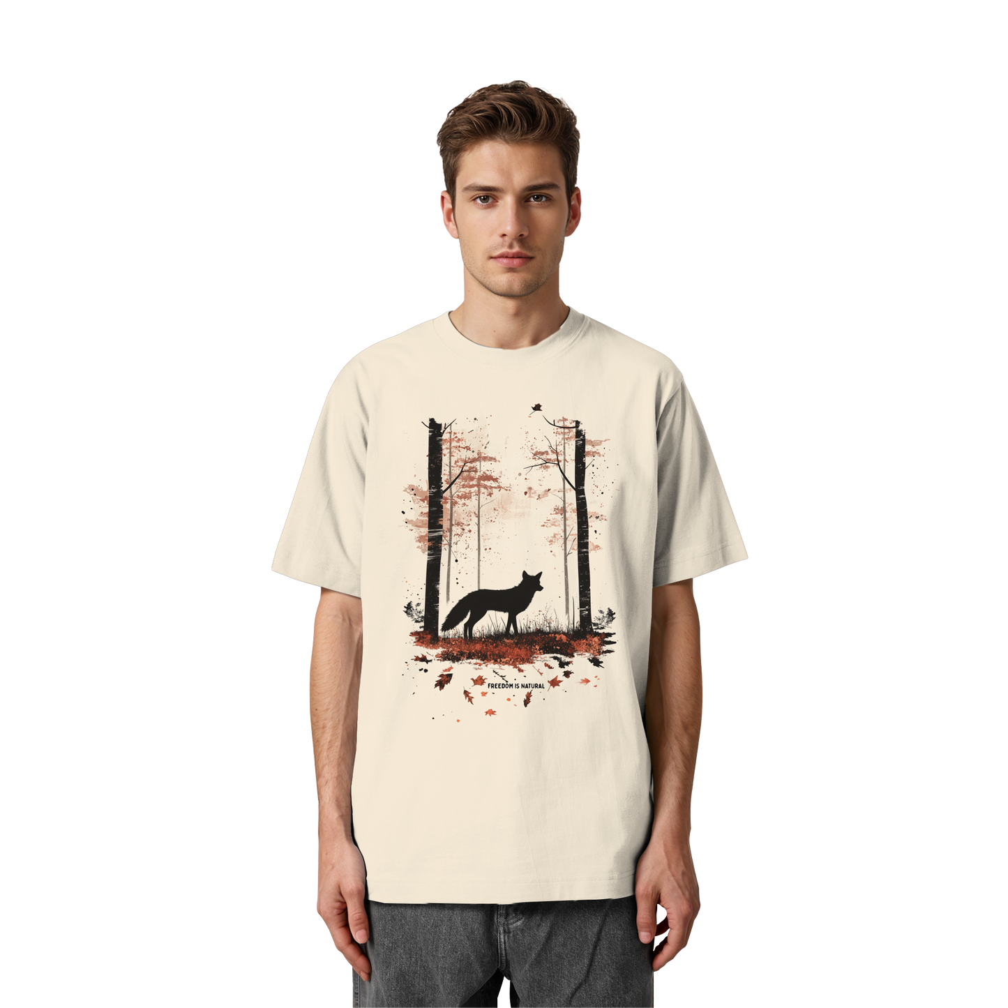 Fuchs Watercolor Style - Heavy Oversized Organic Shirt