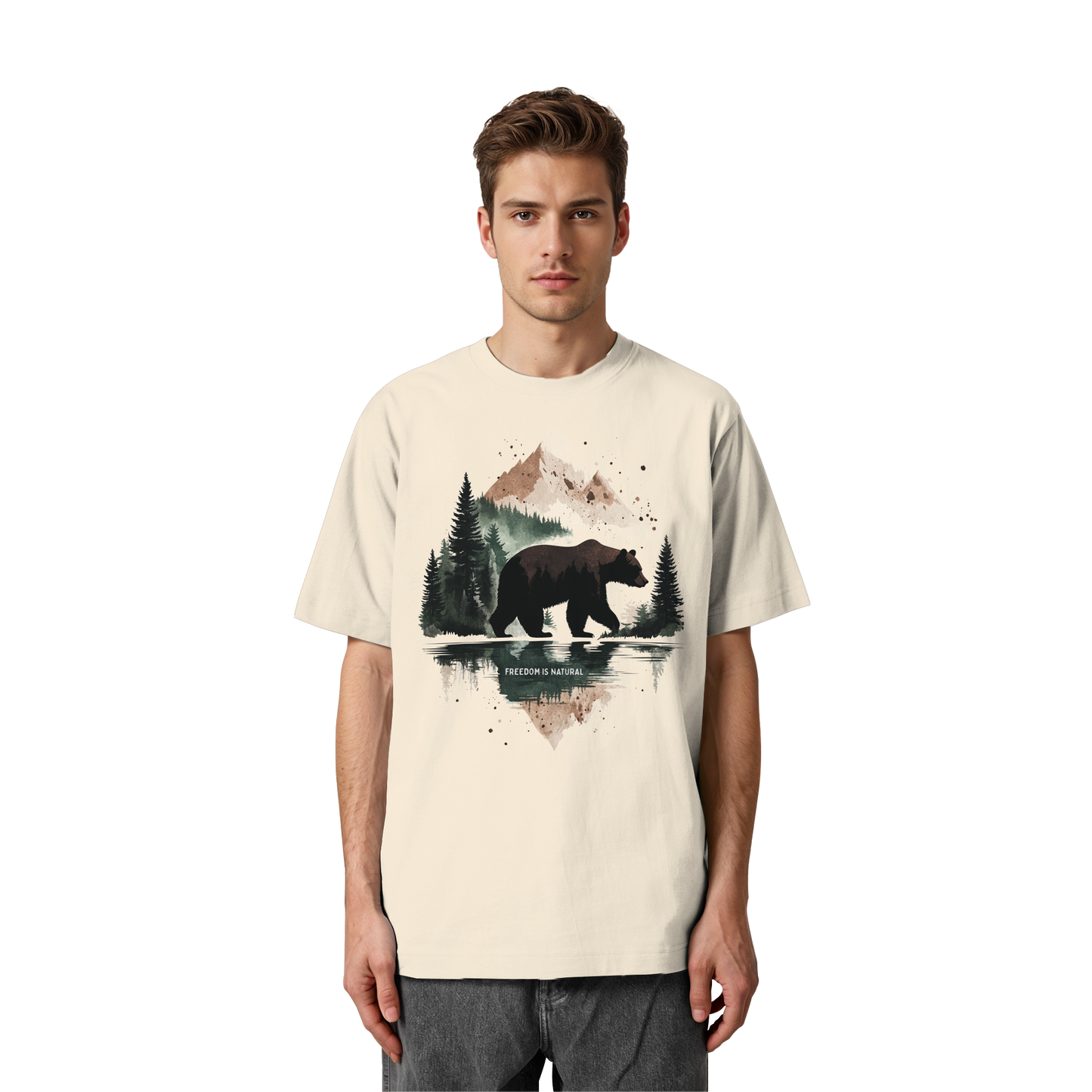 Bär Watercolor Style - Heavy Oversized Organic Shirt