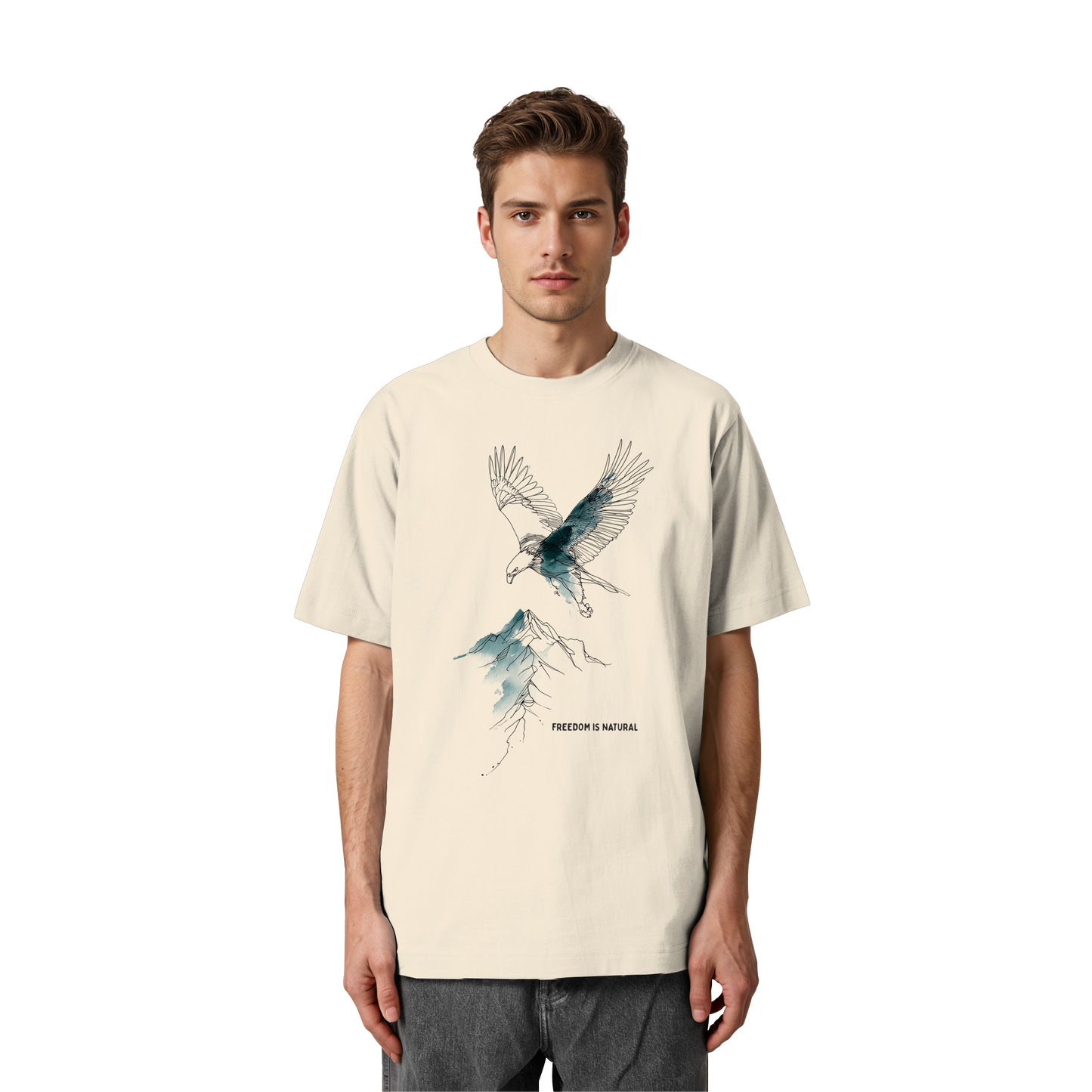 Adler Sketch Art Style - Heavy Oversized Organic Shirt