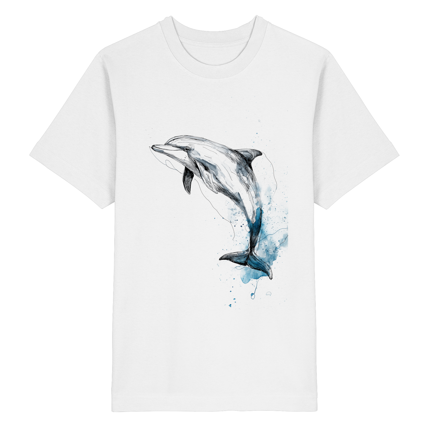 Delphin Watercolor Style - Heavy Oversized Organic Shirt