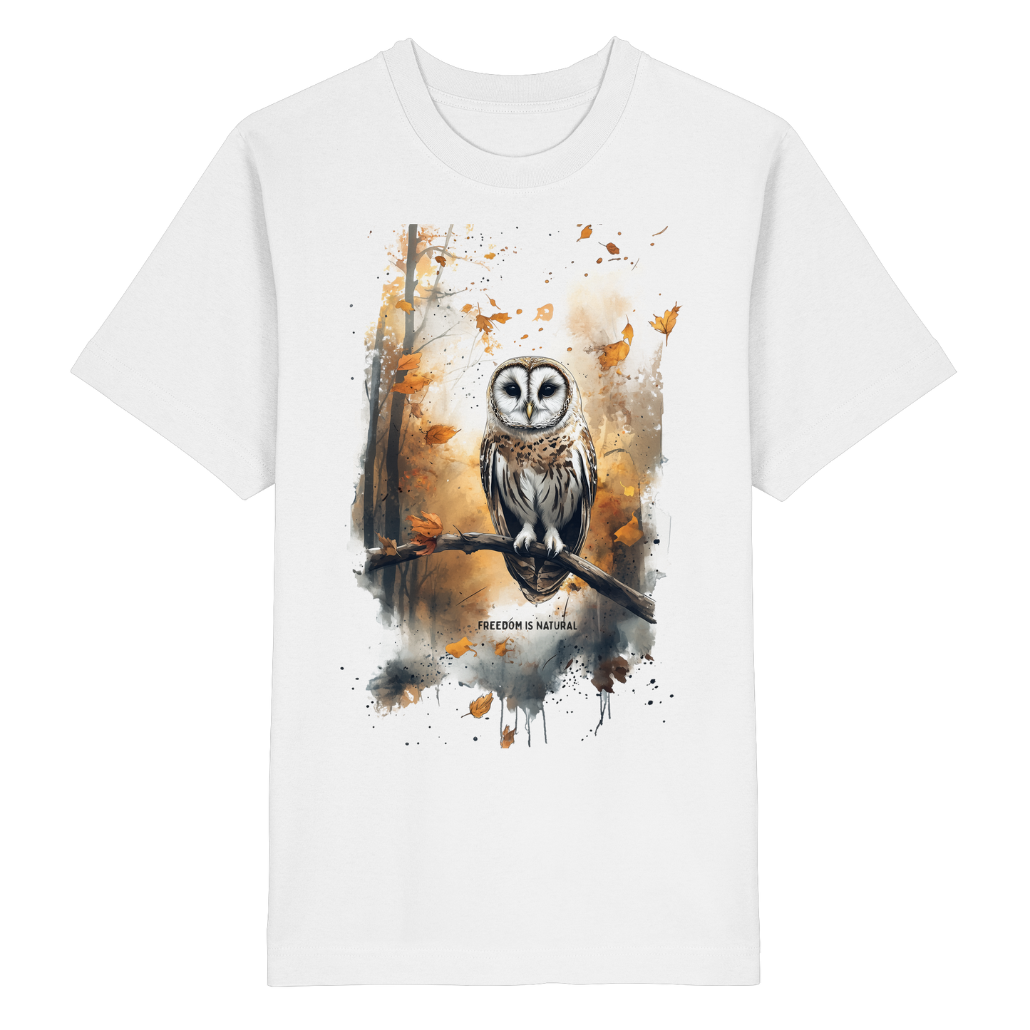 Eule Watercolor Style - Heavy Oversized Organic Shirt