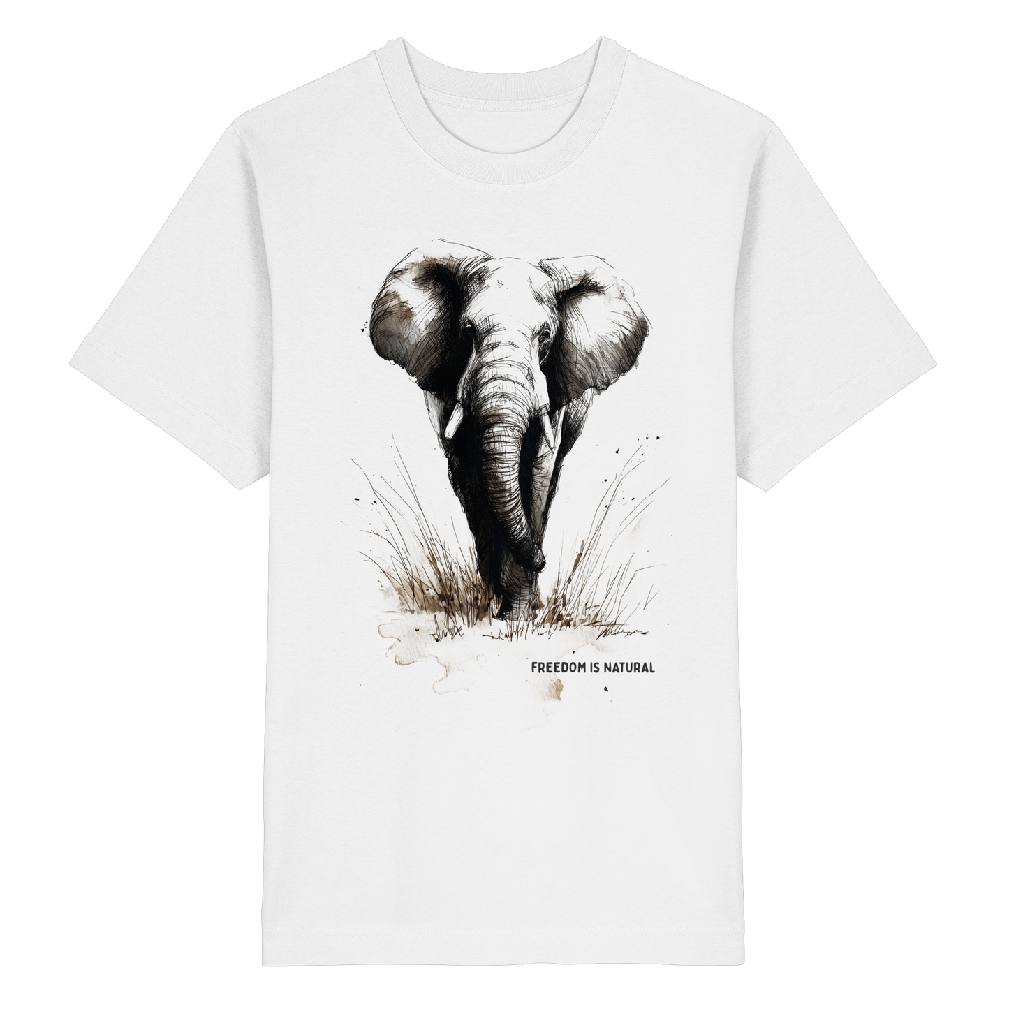 Elefant Sketch Art Style - Heavy Oversized Organic Shirt