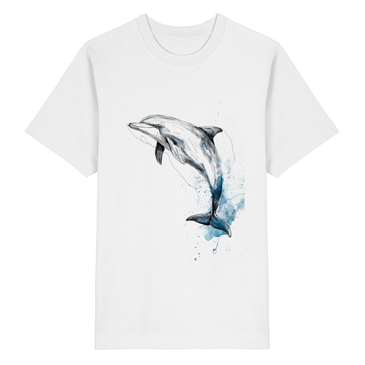 Delphin Watercolor Style - Heavy Oversized Organic Shirt