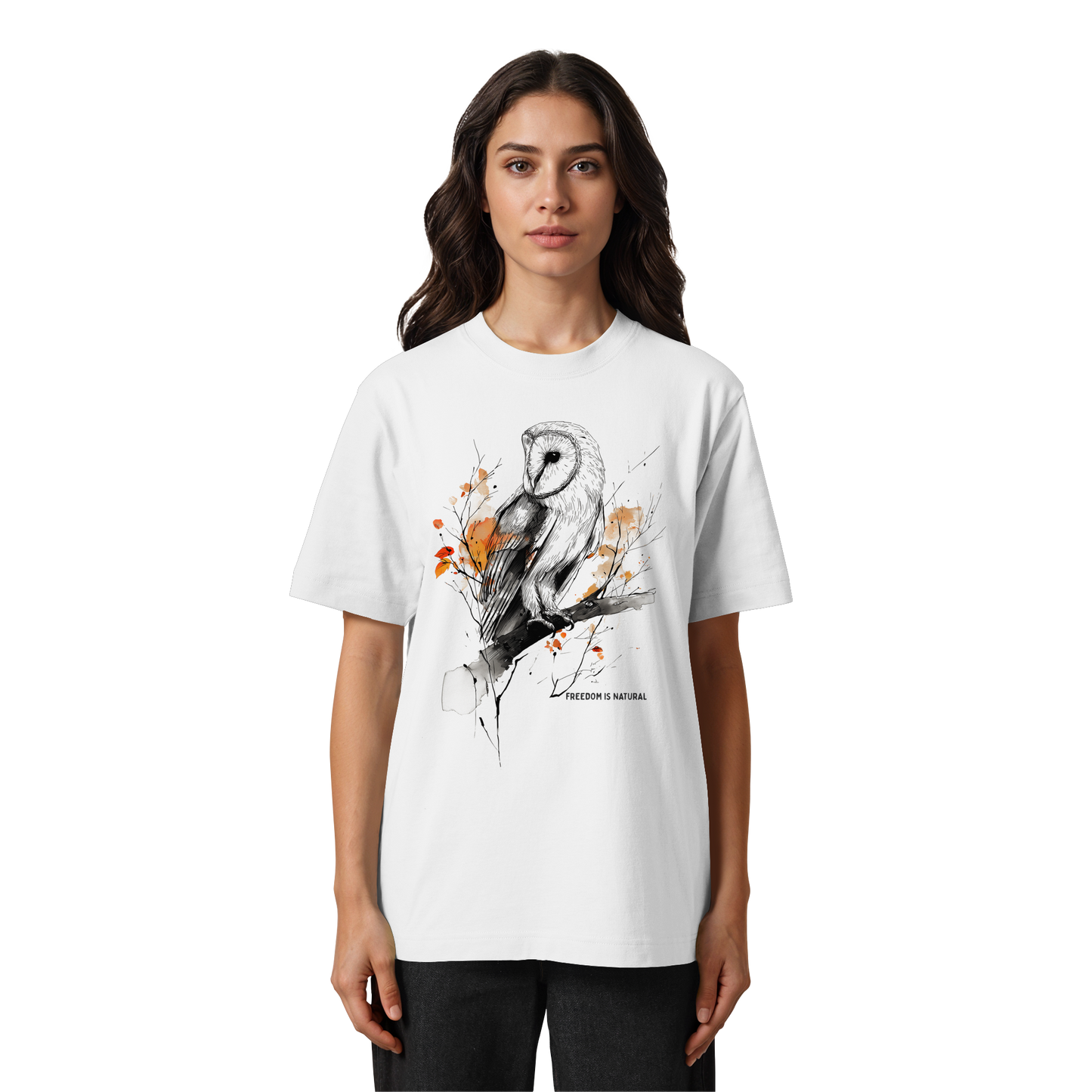 Eule Sketch Art Style - Heavy Oversized Organic Shirt