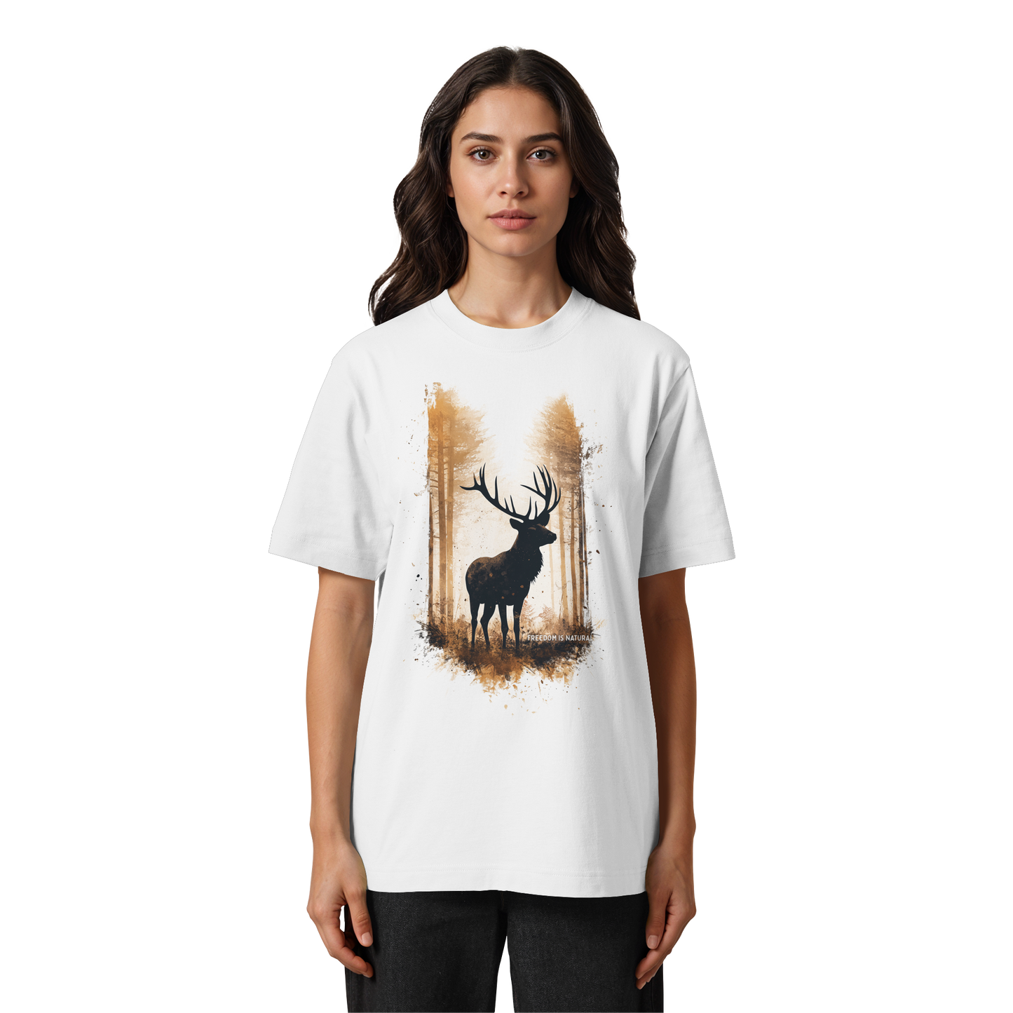 Hirsch Watercolor Style - Heavy Oversized Organic Shirt