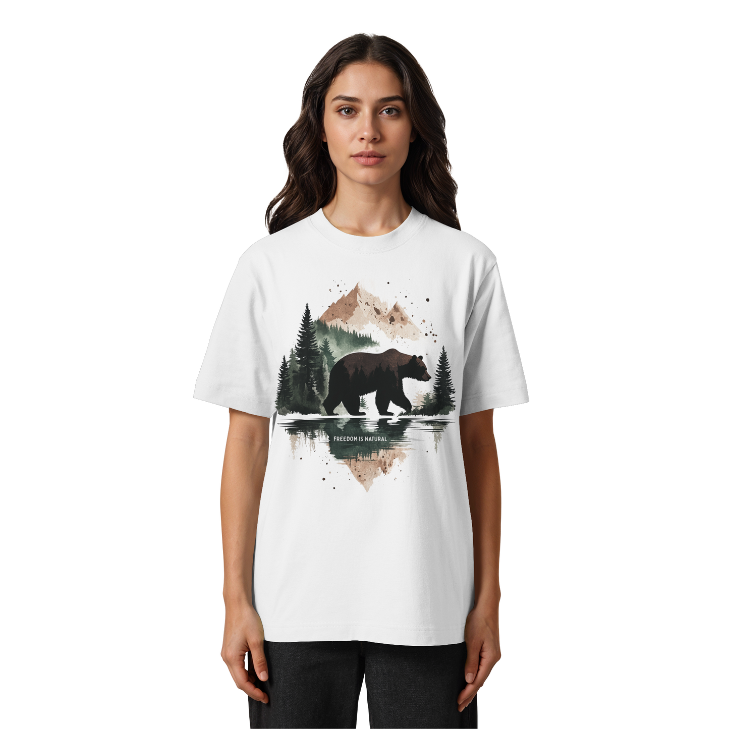 Bär Watercolor Style - Heavy Oversized Organic Shirt