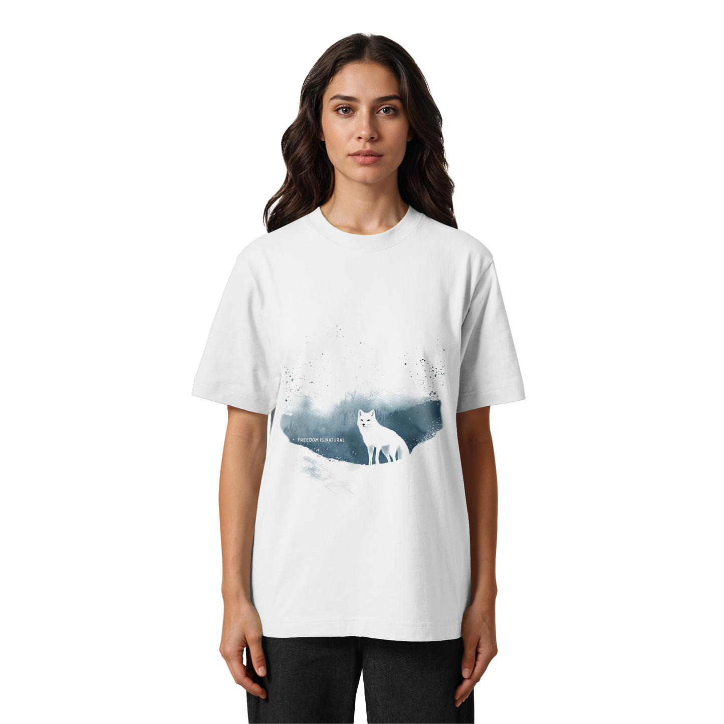 Schneefuchs Watercolor Style - Heavy Oversized Organic Shirt