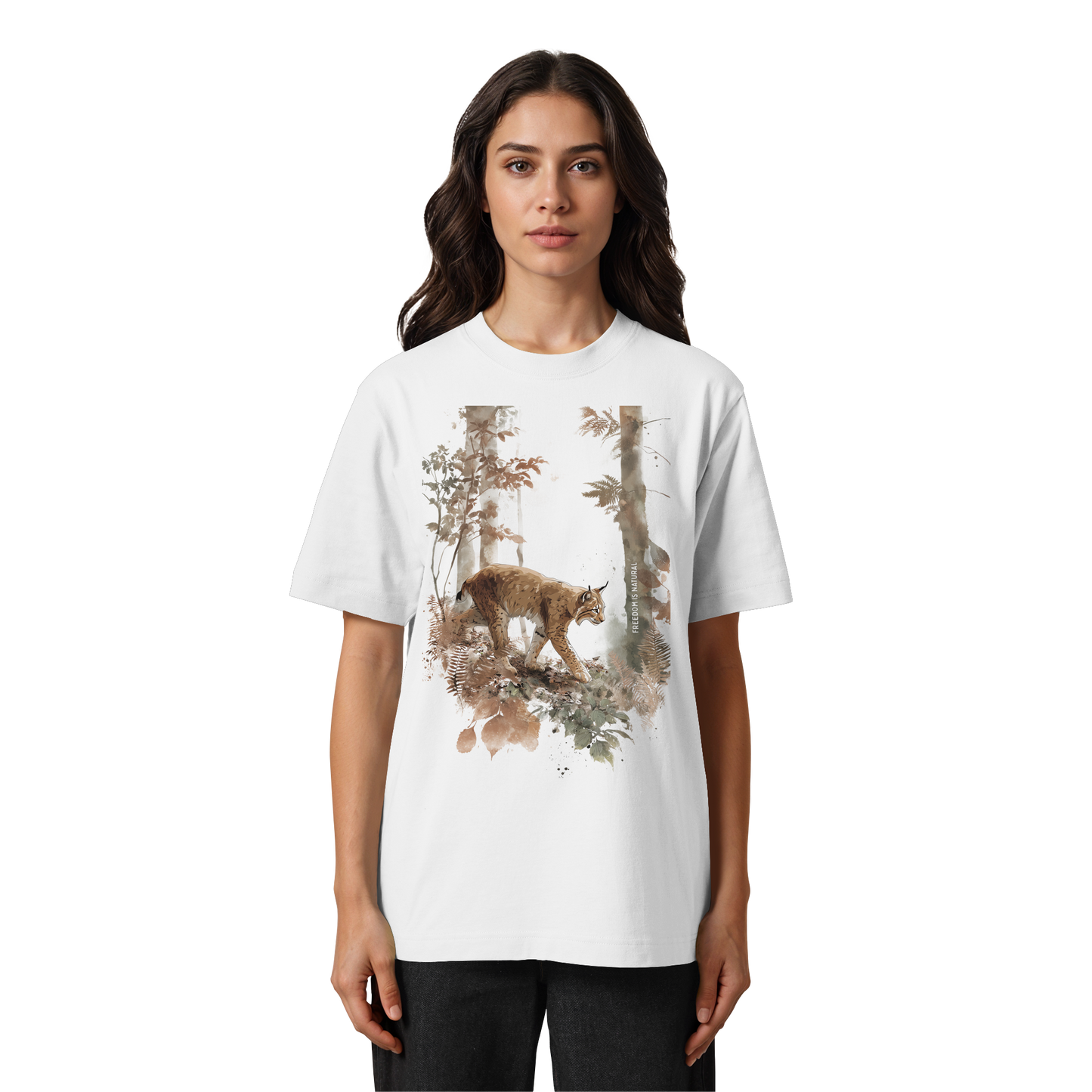 Luchs Watercolor Style - Heavy Oversized Organic Shirt