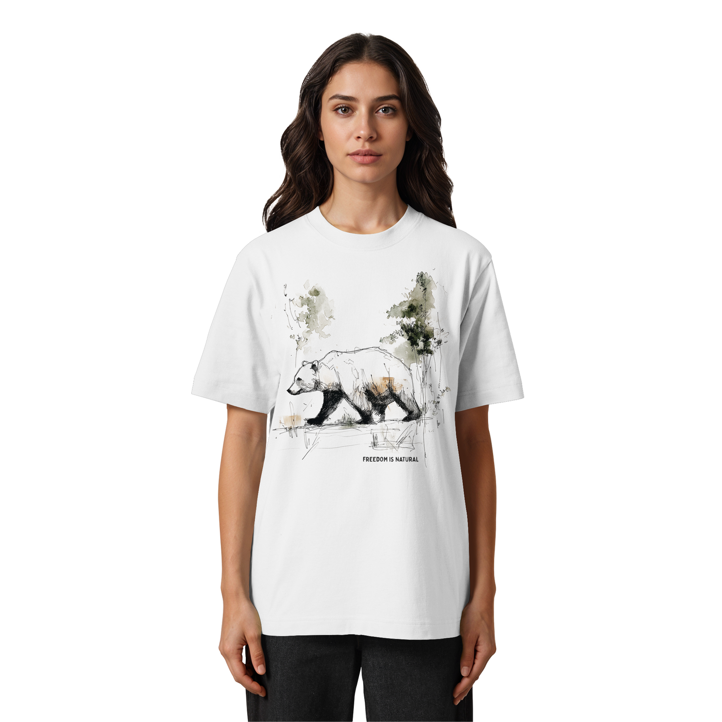 Bär Sketch Art Style - Heavy Oversized Organic Shirt