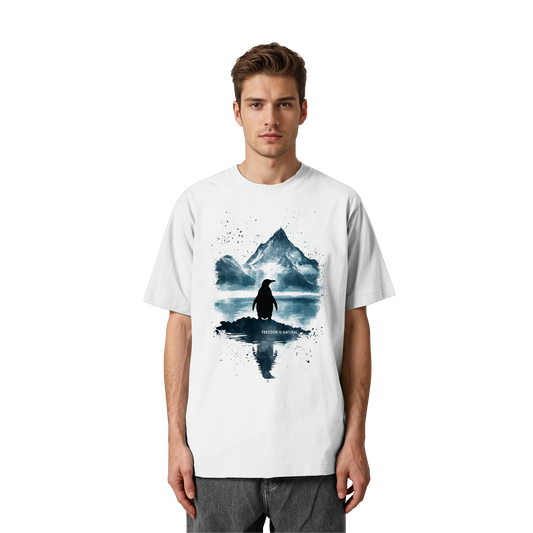 Pinguin Watercolor Style - Heavy Oversized Organic Shirt