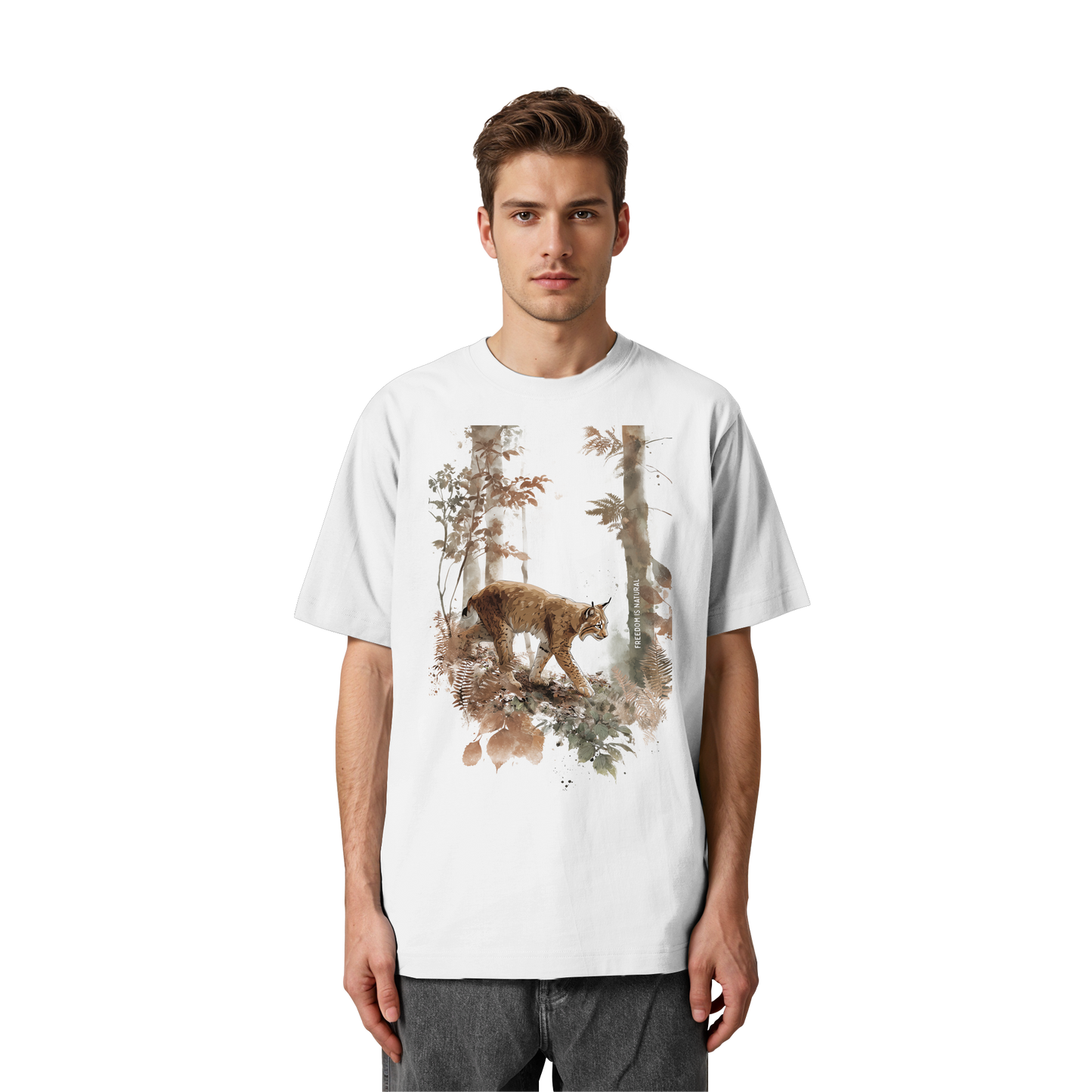 Luchs Watercolor Style - Heavy Oversized Organic Shirt