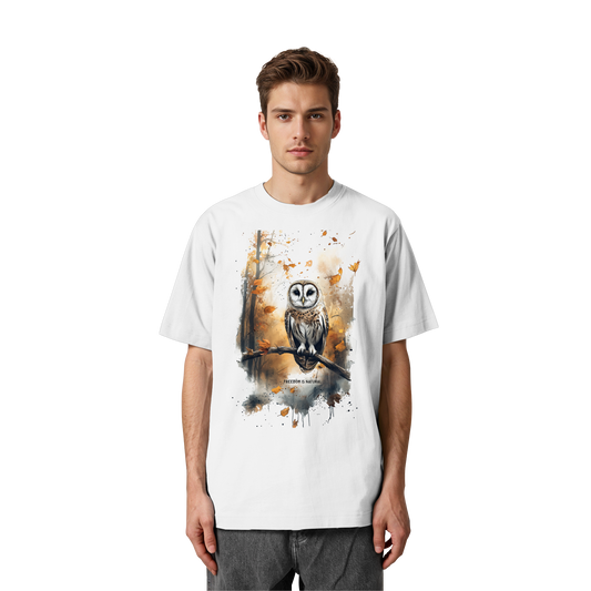 Eule Watercolor Style - Heavy Oversized Organic Shirt