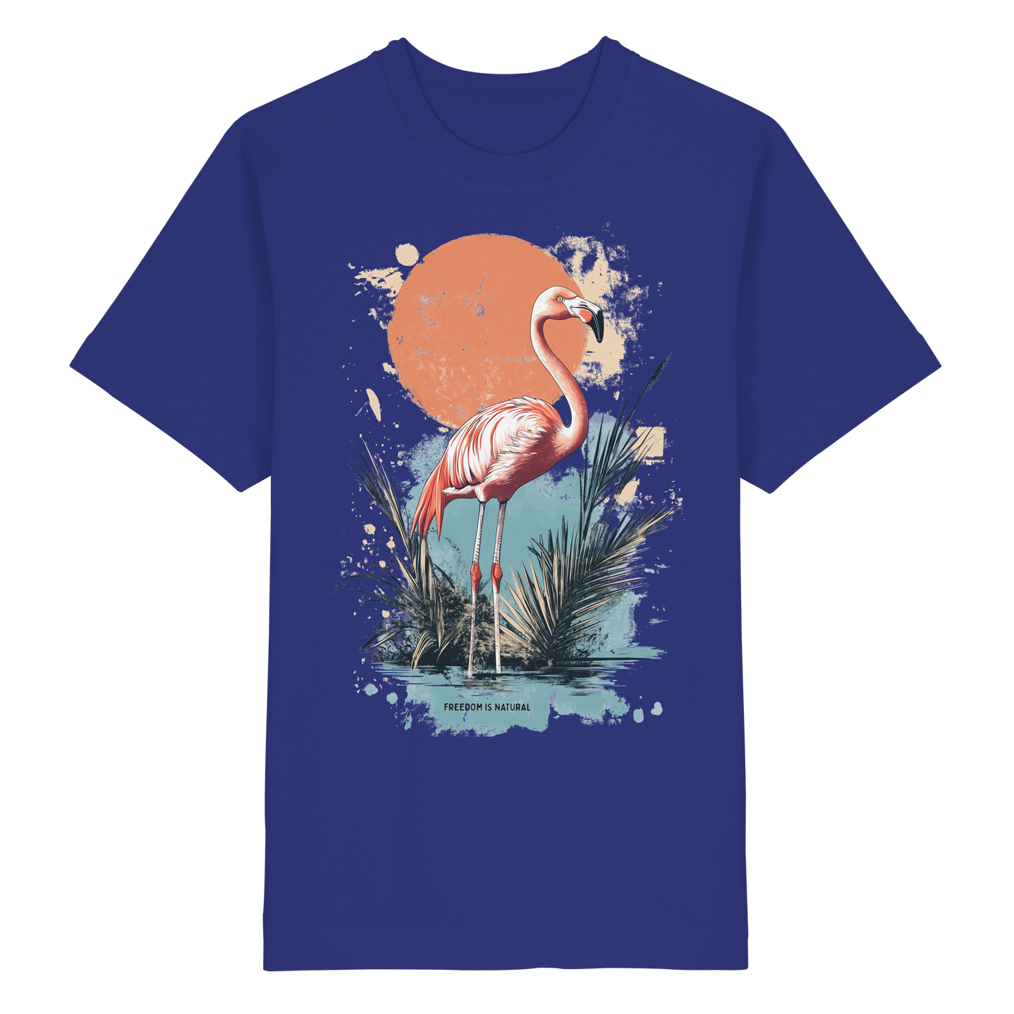 Flamingo Watercolor Style - Heavy Oversized Organic Shirt
