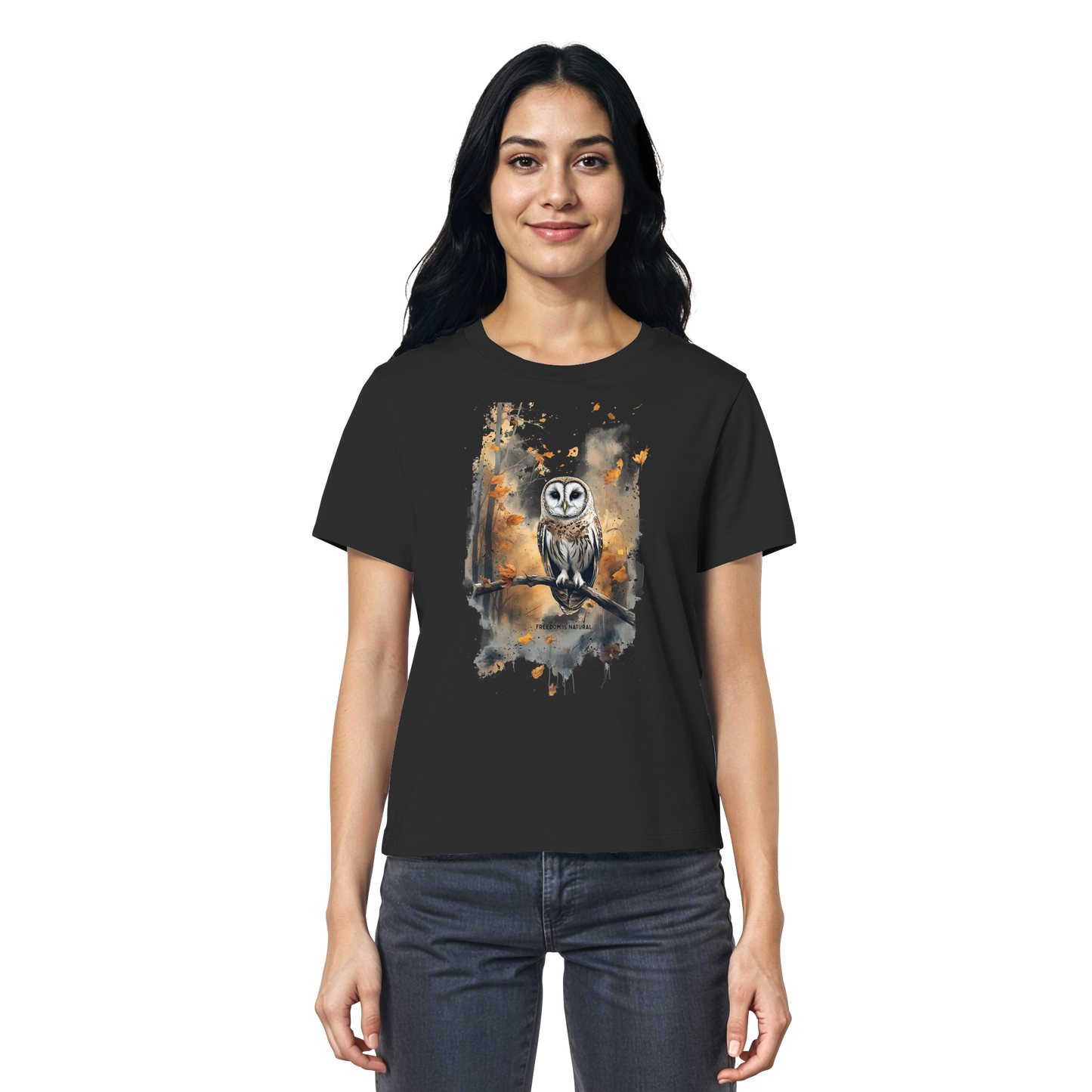 Eule Watercolor Style - Ladies Organic Shirt