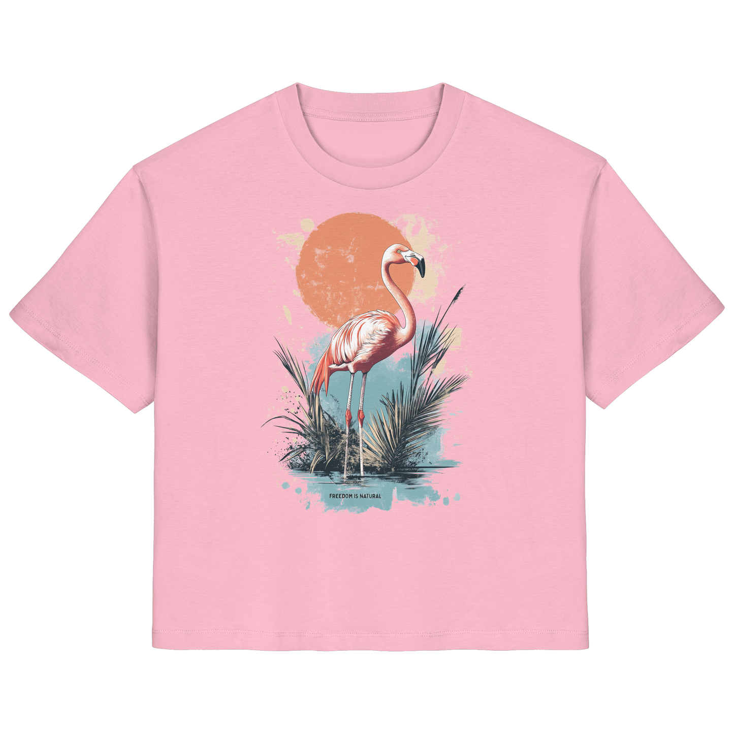 Flamingo Watercolor Style - Ladies Organic Shirt
