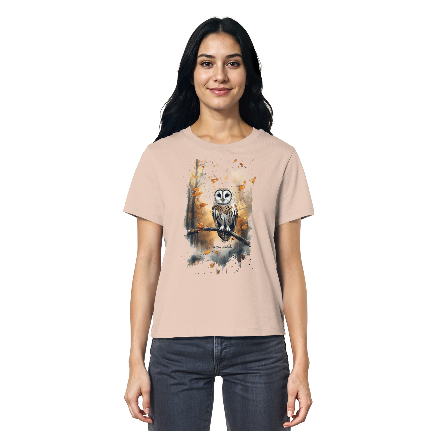 Eule Watercolor Style - Ladies Organic Shirt