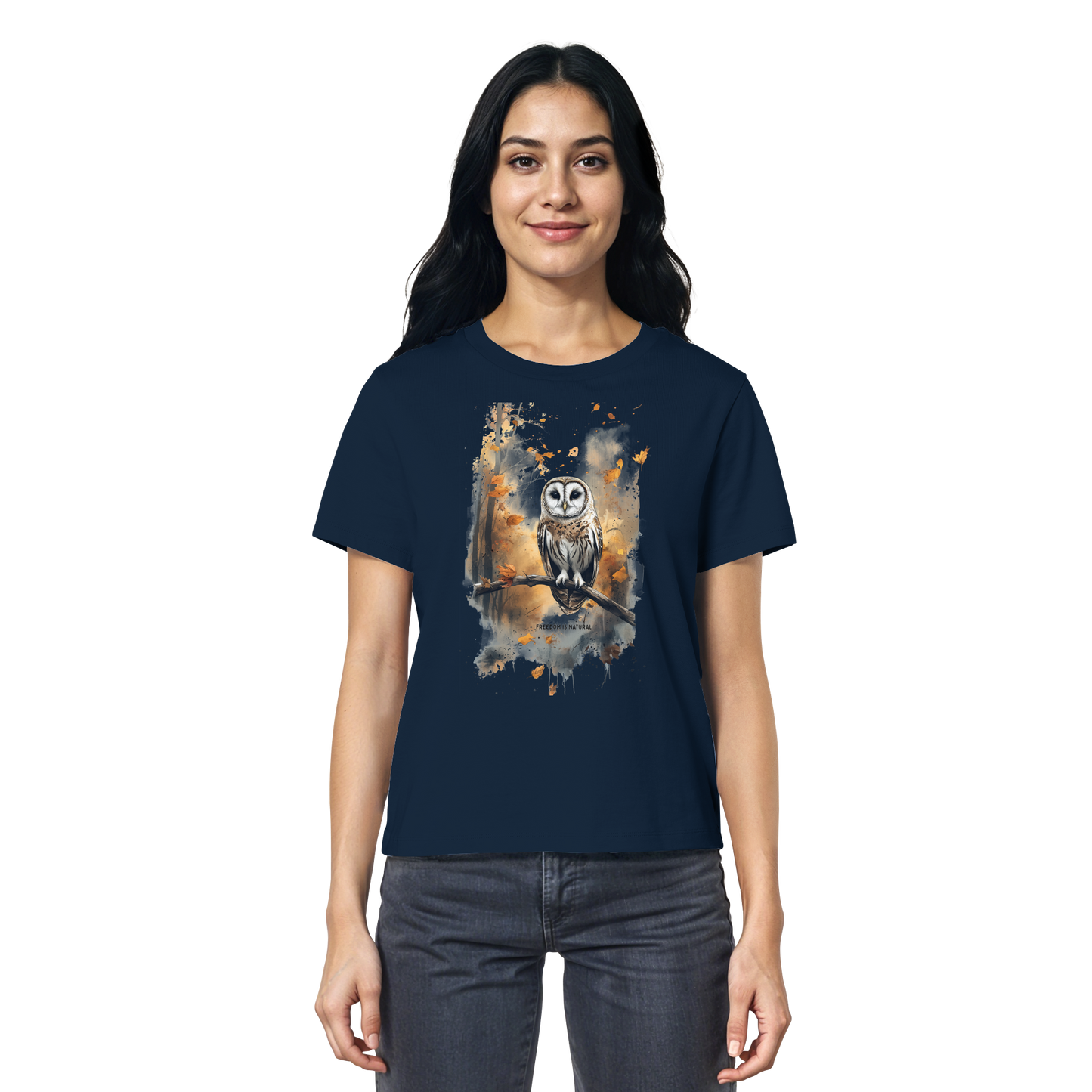 Eule Watercolor Style - Ladies Organic Shirt