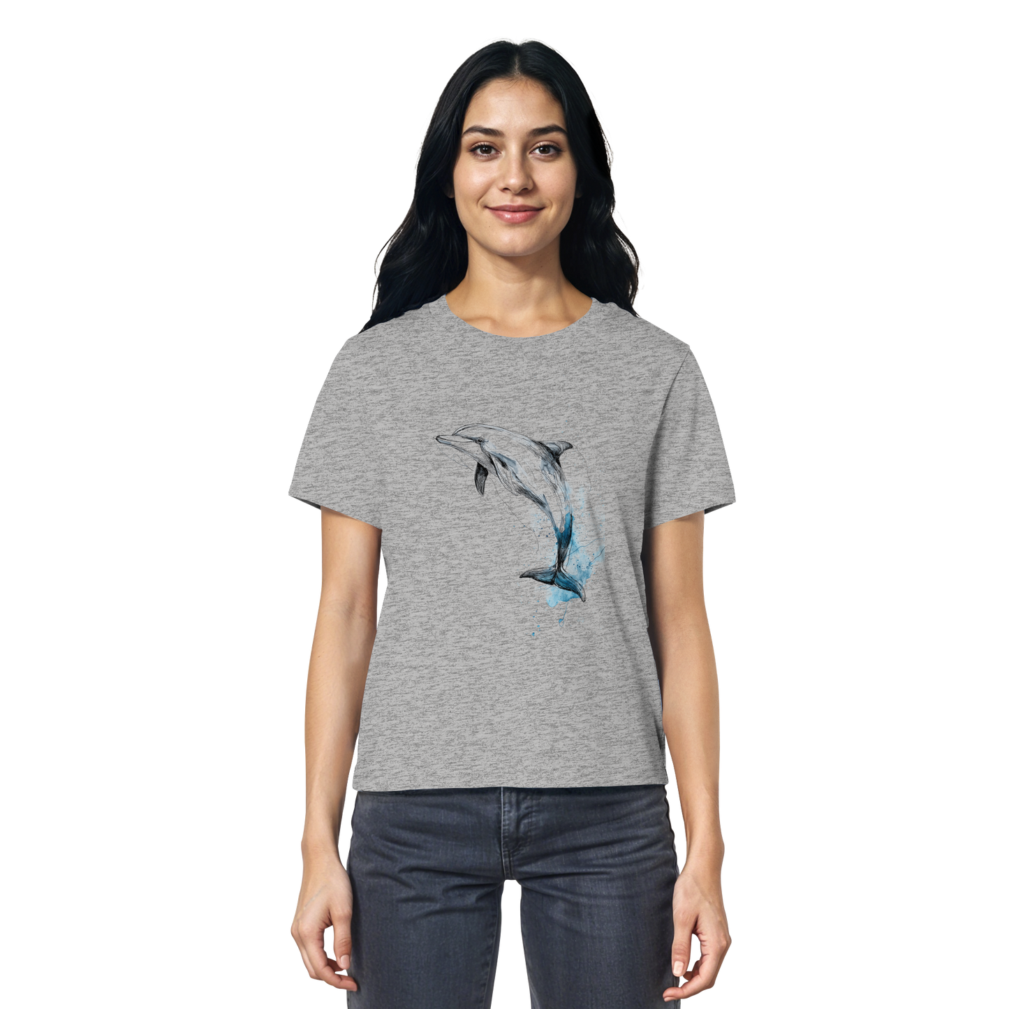 Delphin Watercolor Style - Ladies Organic Shirt