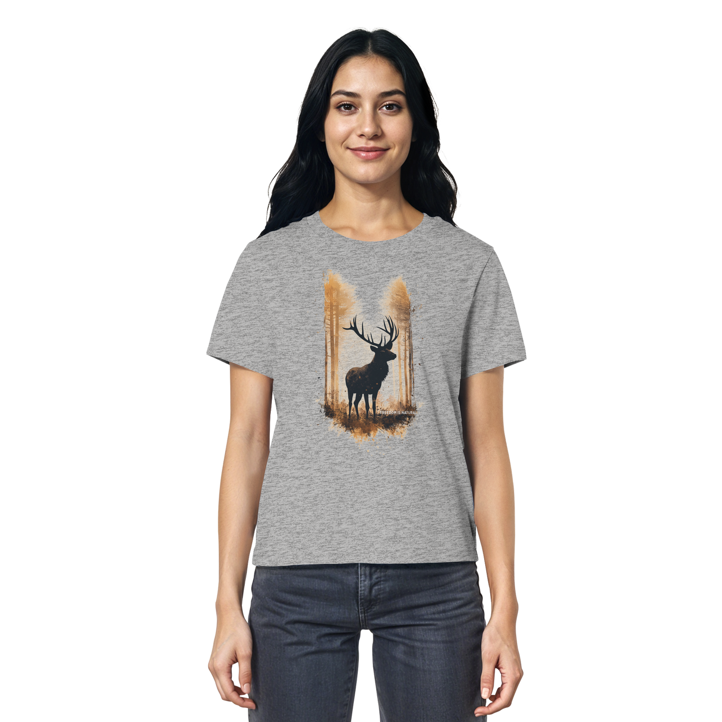 Hirsch Watercolor Style - Ladies Organic Shirt