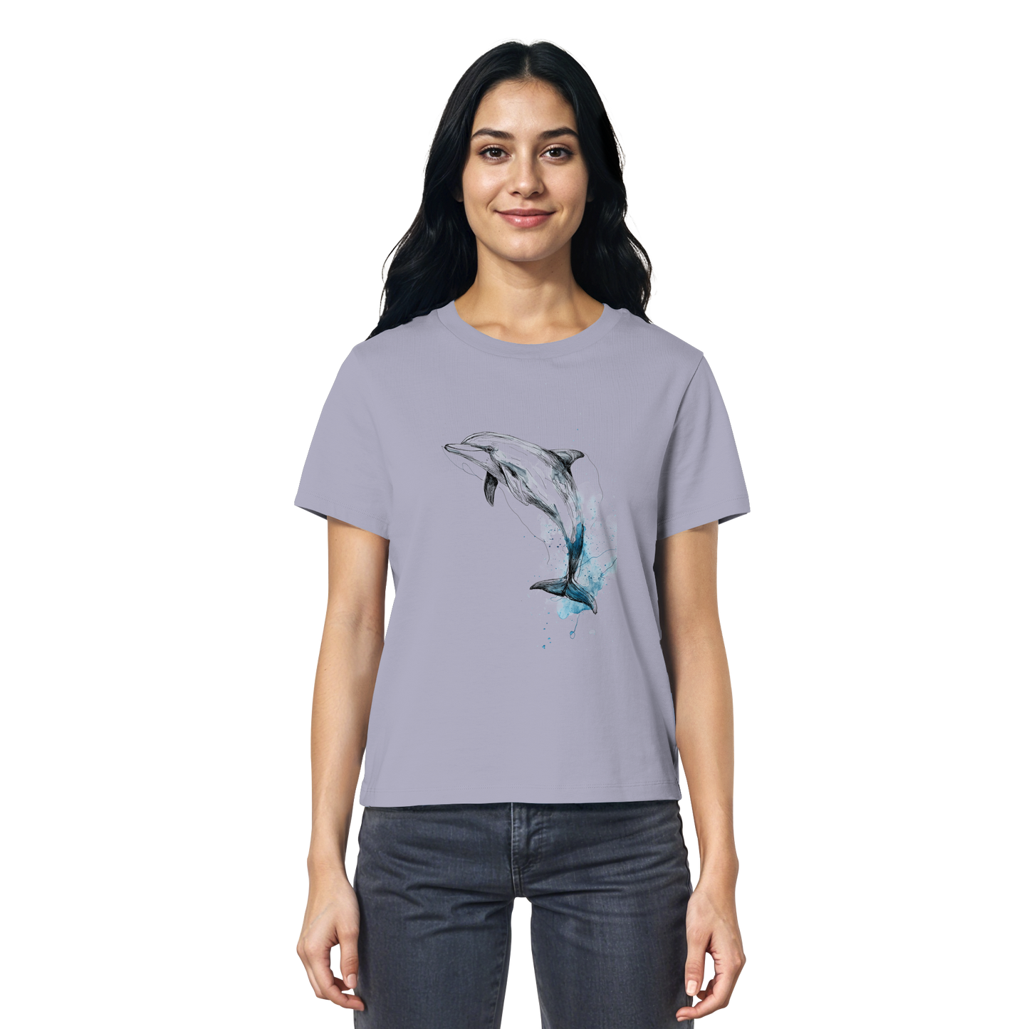 Delphin Watercolor Style - Ladies Organic Shirt