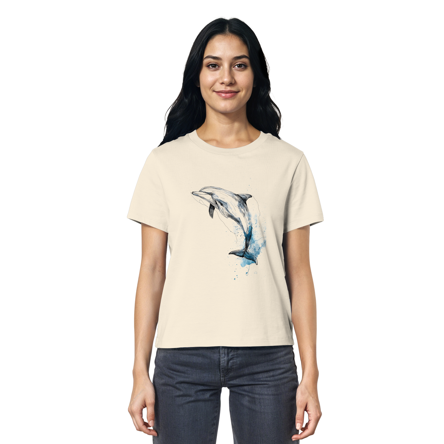 Delphin Watercolor Style - Ladies Organic Shirt