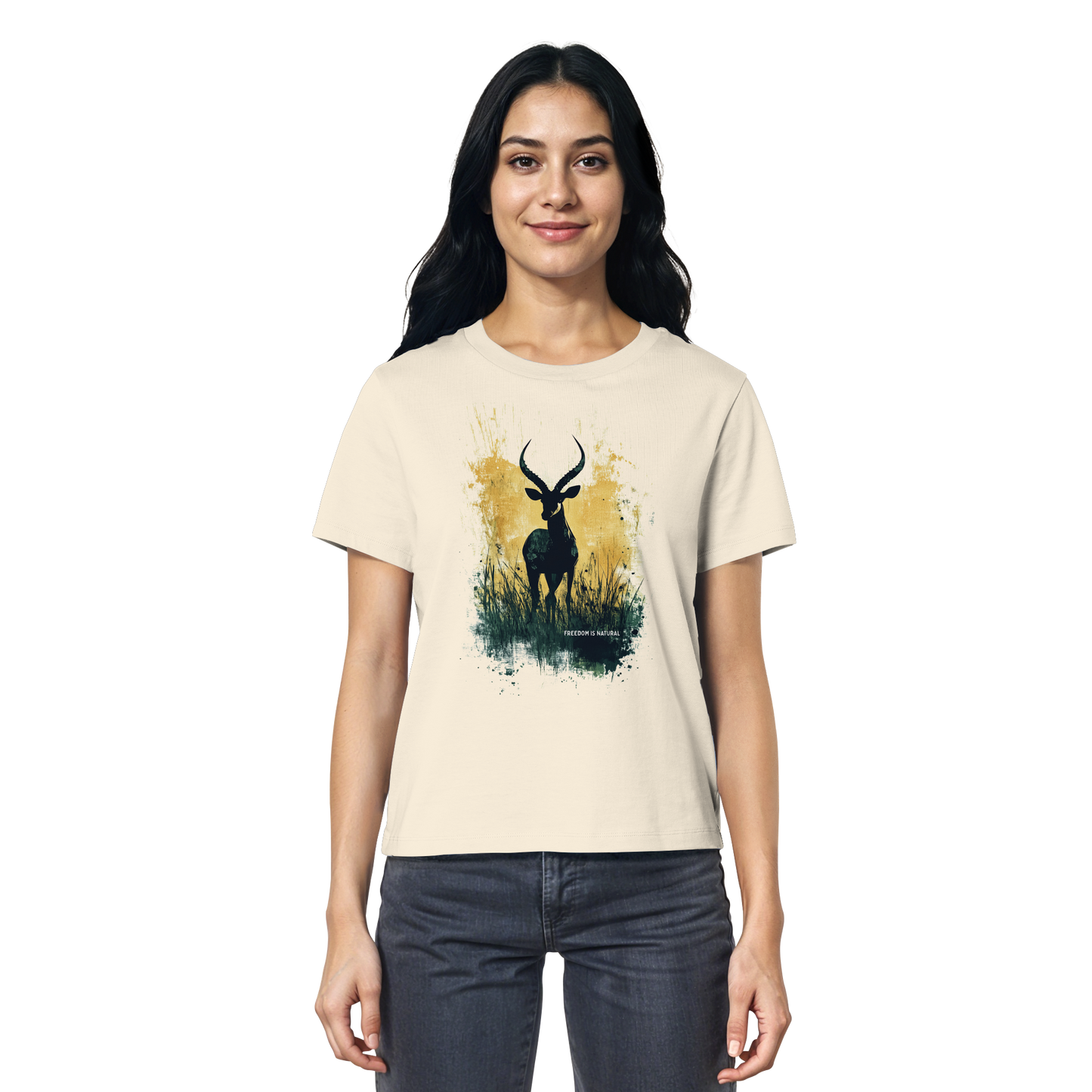 Antilope Watercolor Style - Ladies Organic Shirt