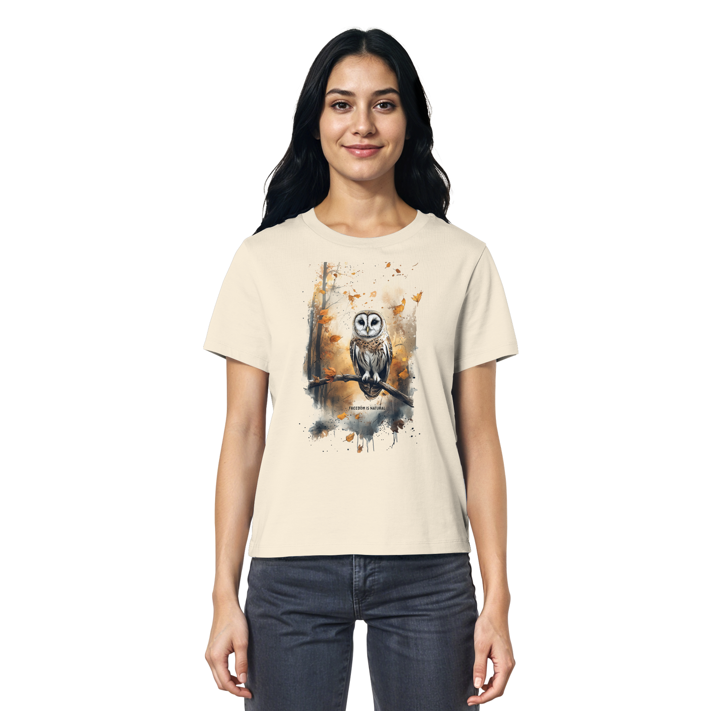 Eule Watercolor Style - Ladies Organic Shirt