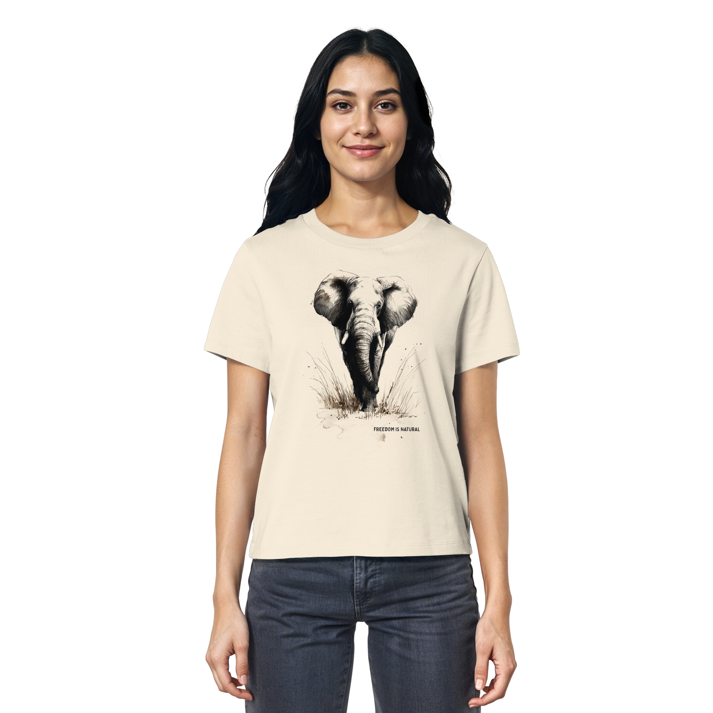 Elefant Sketch Art Style - Ladies Organic Shirt