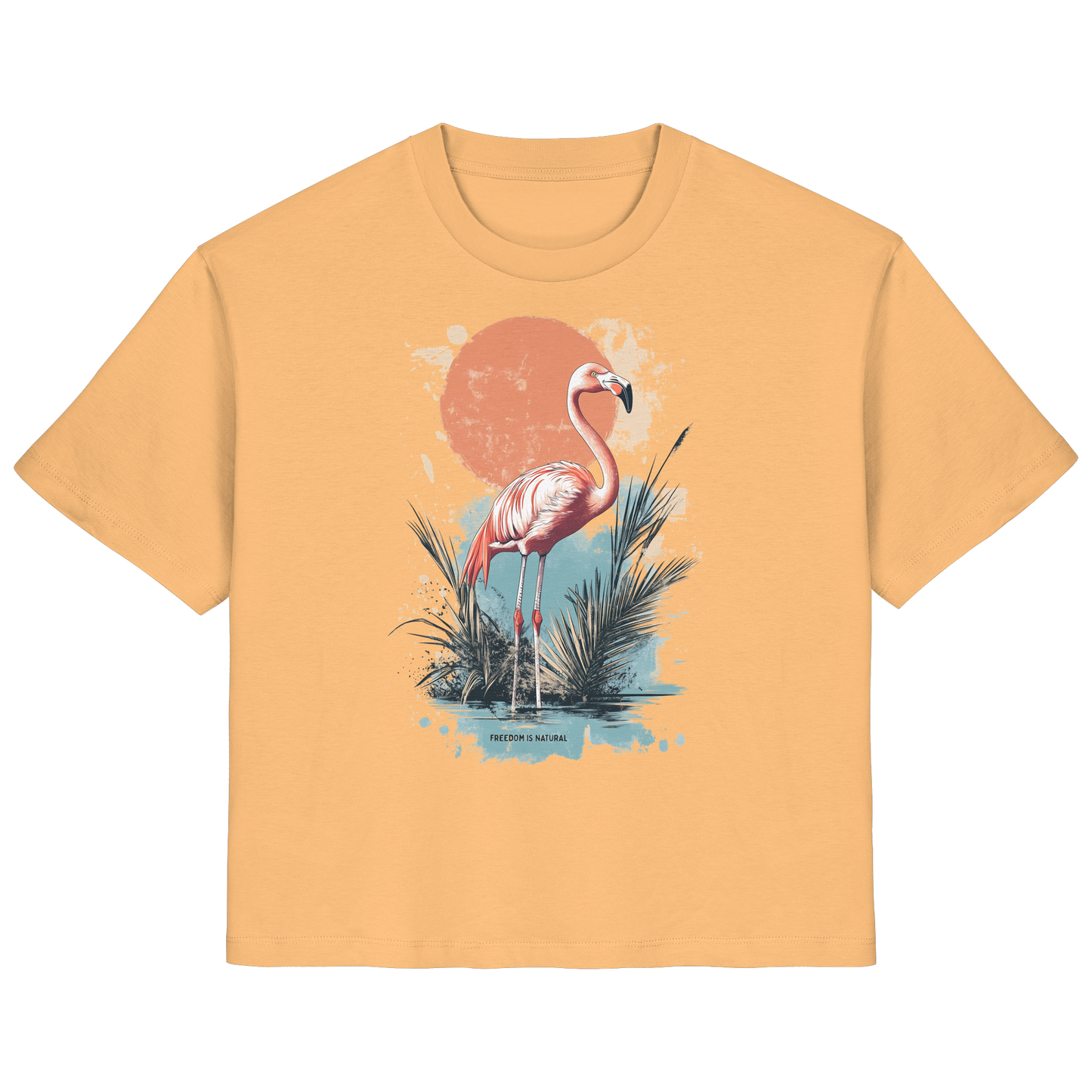 Flamingo Watercolor Style - Ladies Organic Shirt
