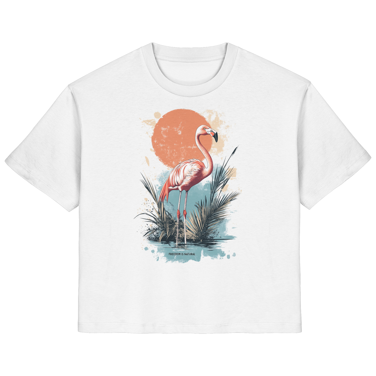 Flamingo Watercolor Style - Ladies Organic Shirt
