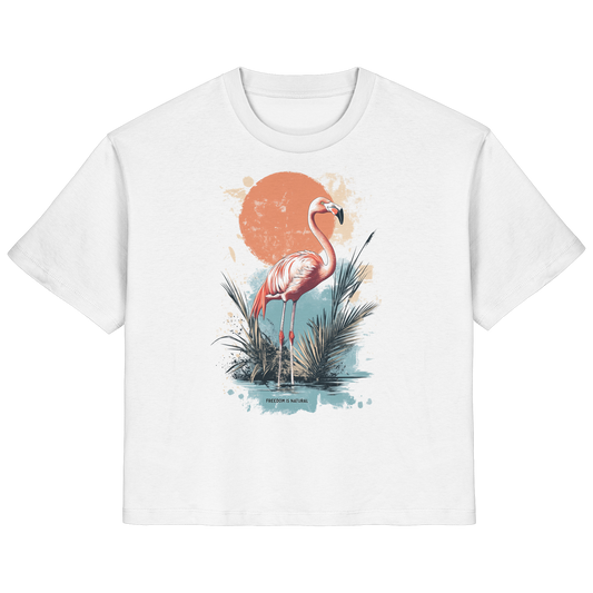 Flamingo Watercolor Style - Ladies Organic Shirt
