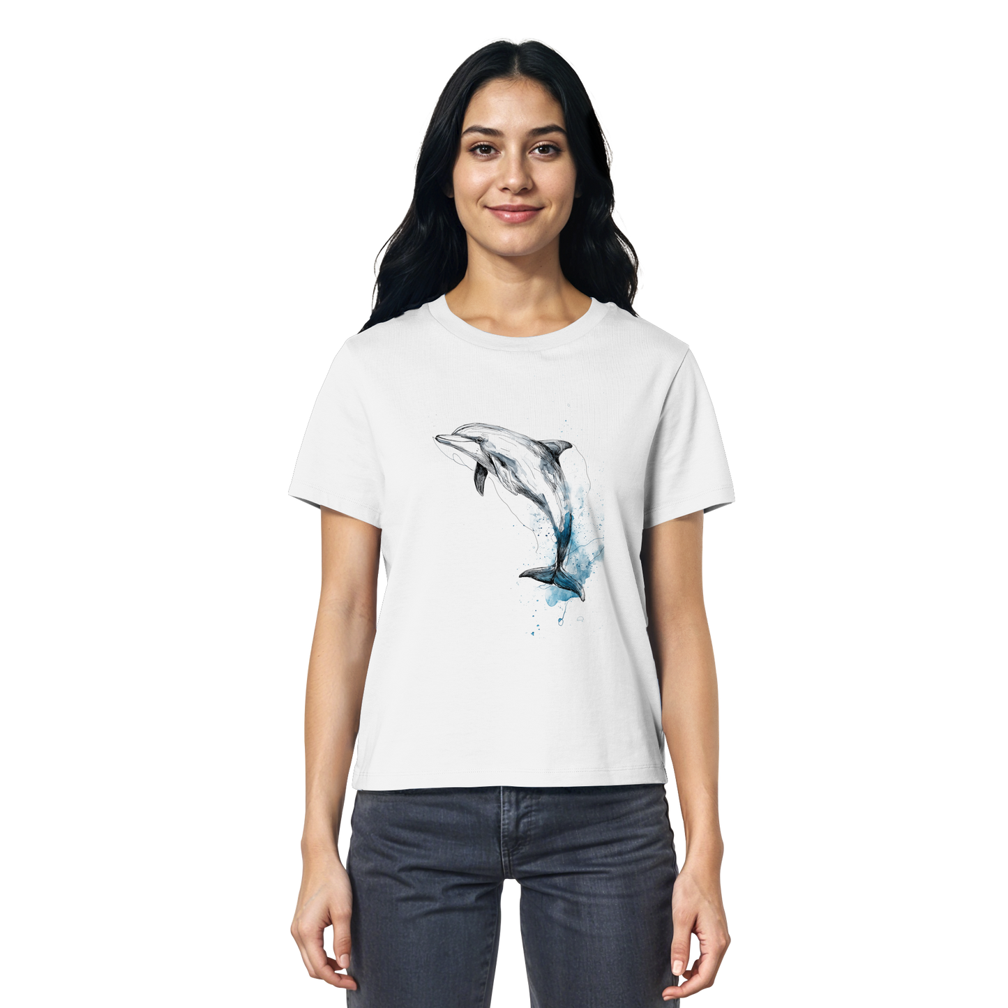 Delphin Watercolor Style - Ladies Organic Shirt
