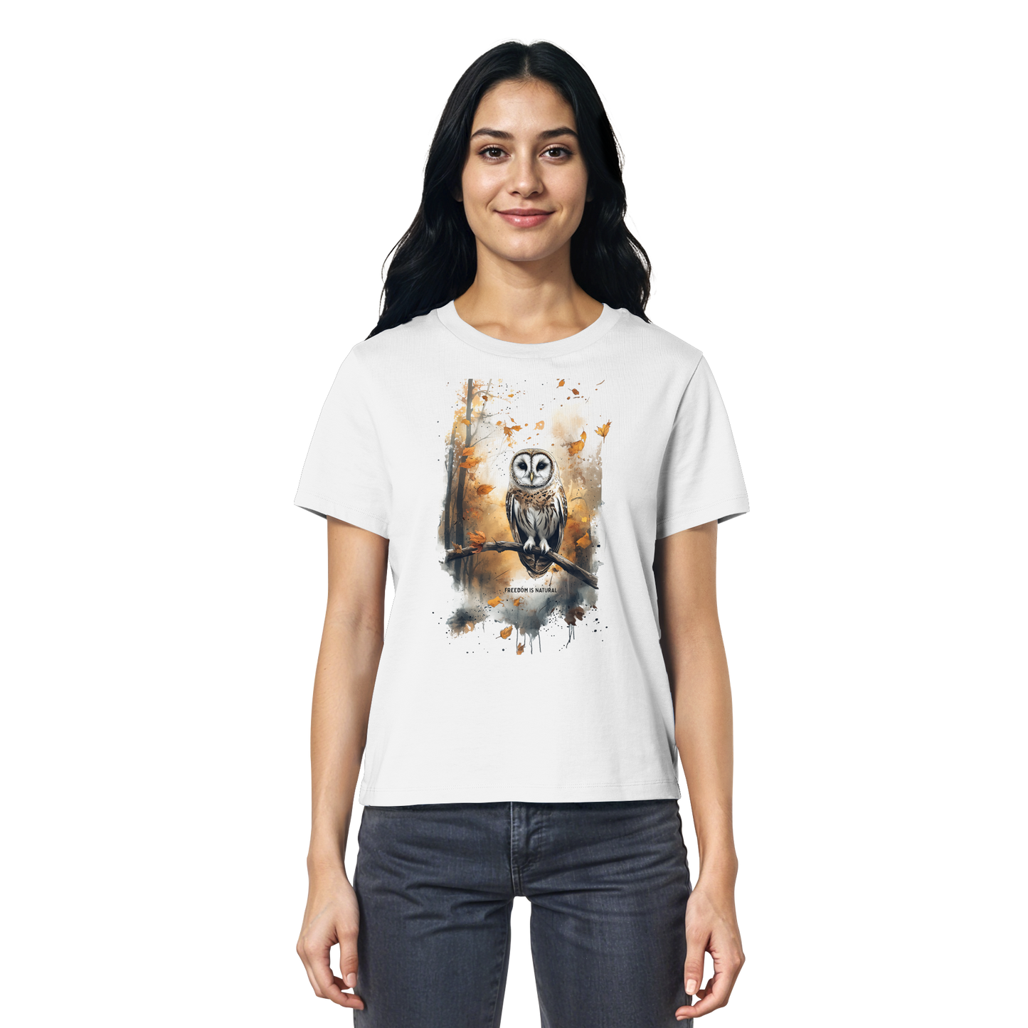 Eule Watercolor Style - Ladies Organic Shirt