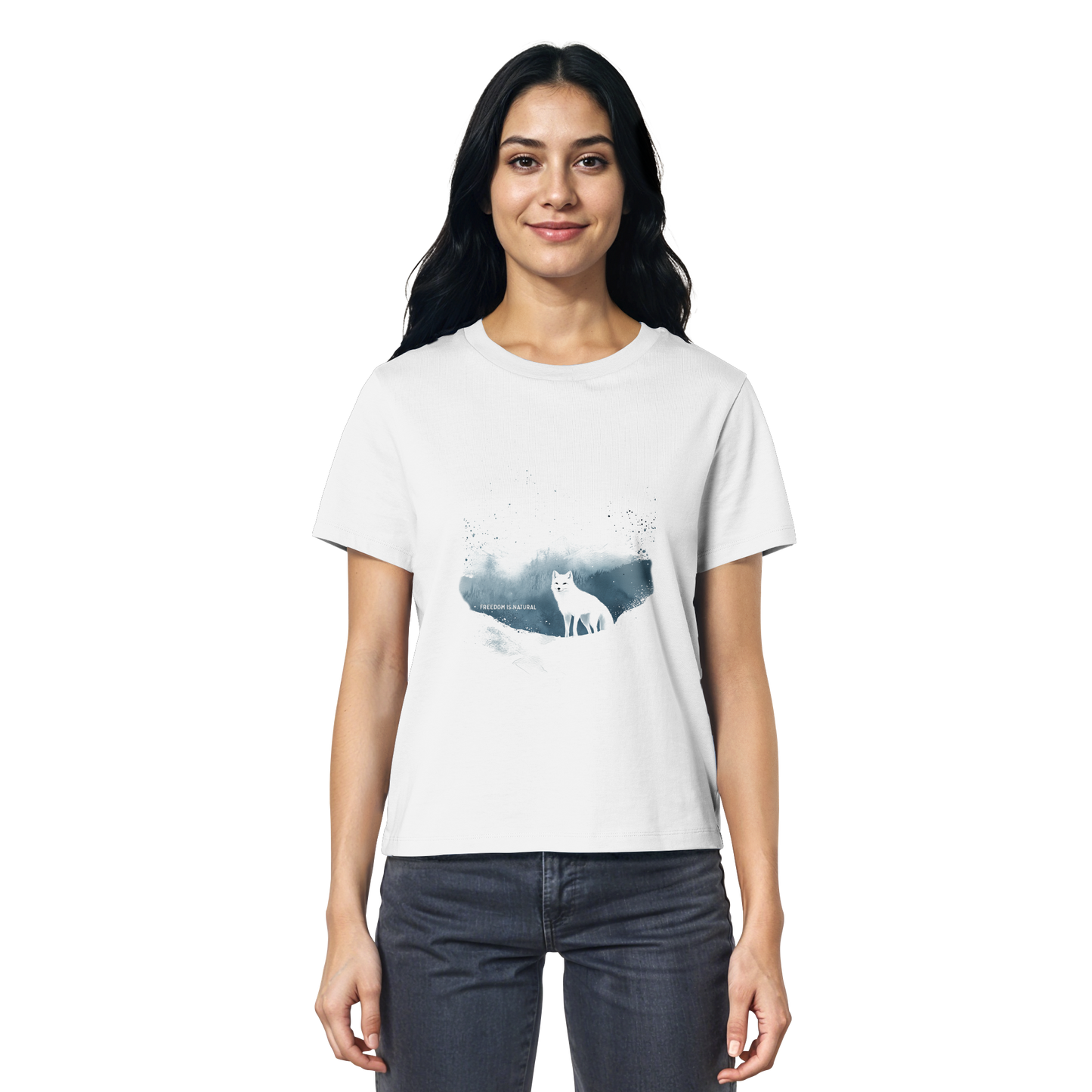Schneefuchs Watercolor Style - Ladies Organic Shirt