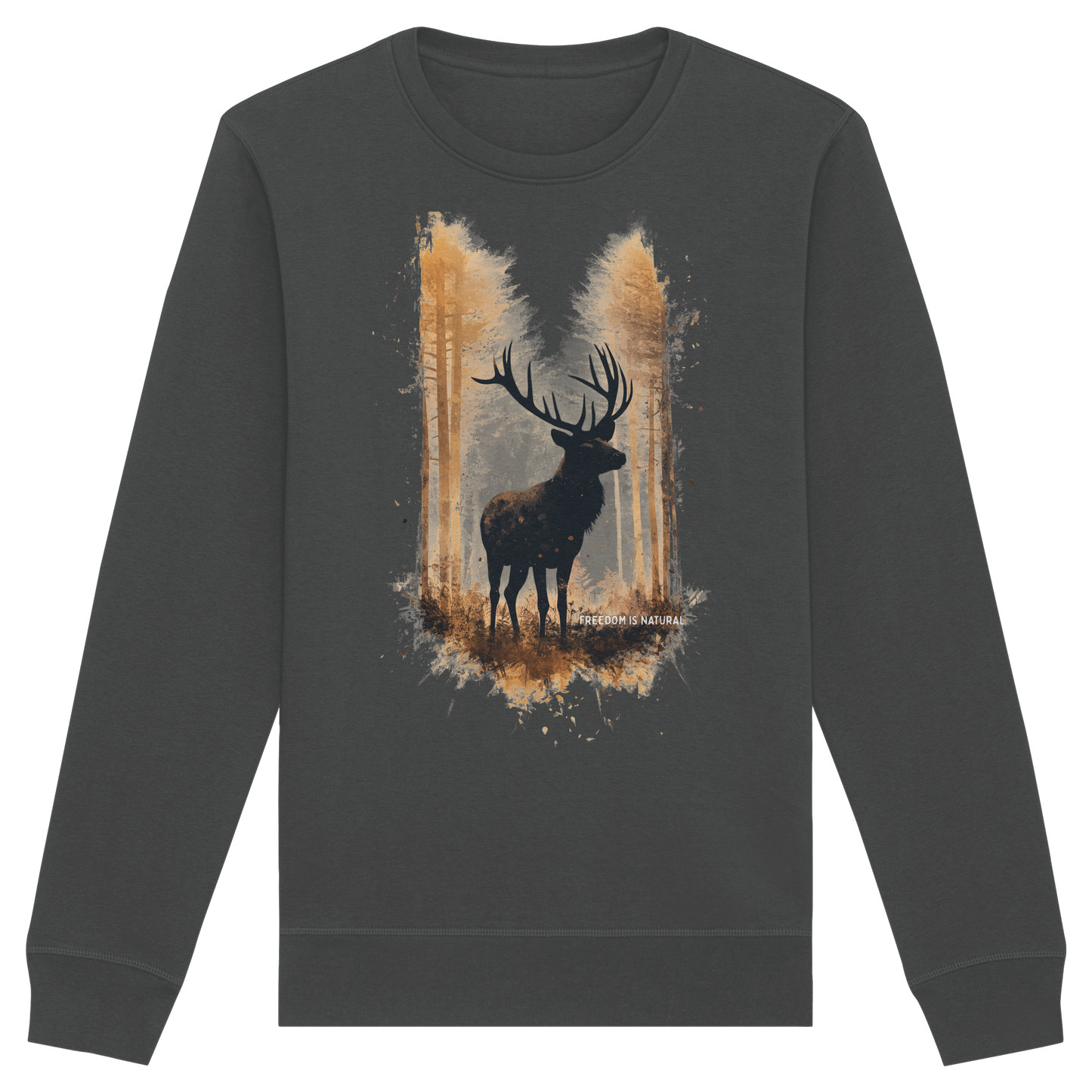 Hirsch Watercolor Style - Organic Basic Unisex Sweatshirt