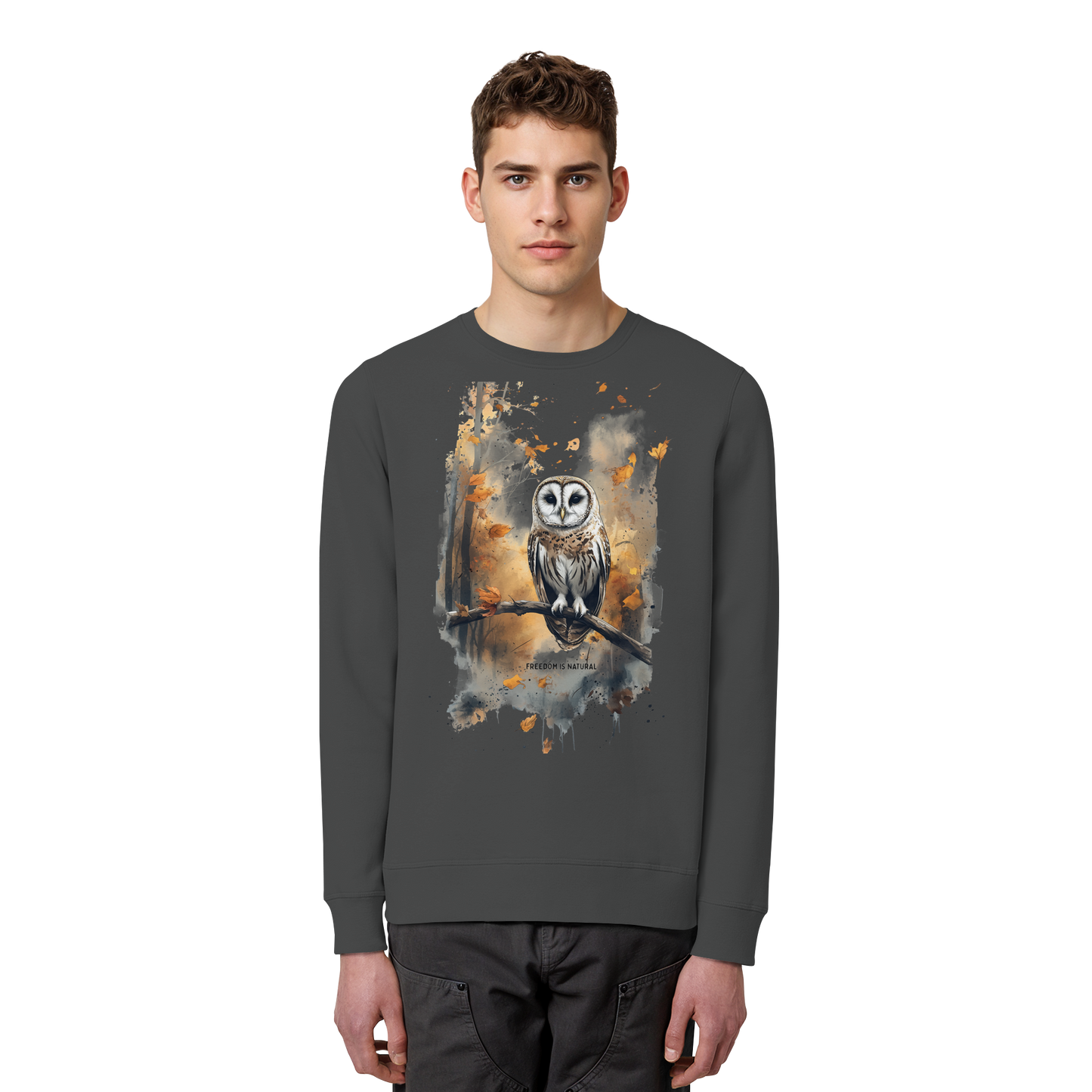 Eule Watercolor Style - Organic Basic Unisex Sweatshirt