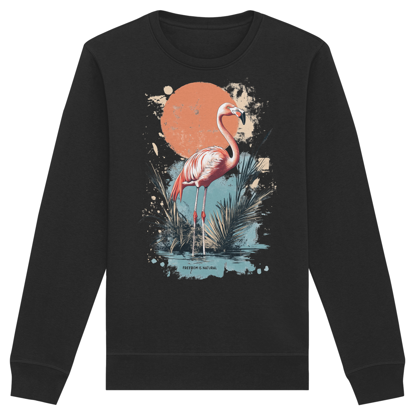 Flamingo Watercolor Style - Organic Basic Unisex Sweatshirt
