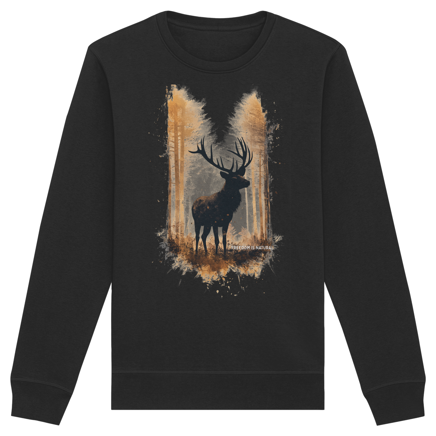 Hirsch Watercolor Style - Organic Basic Unisex Sweatshirt